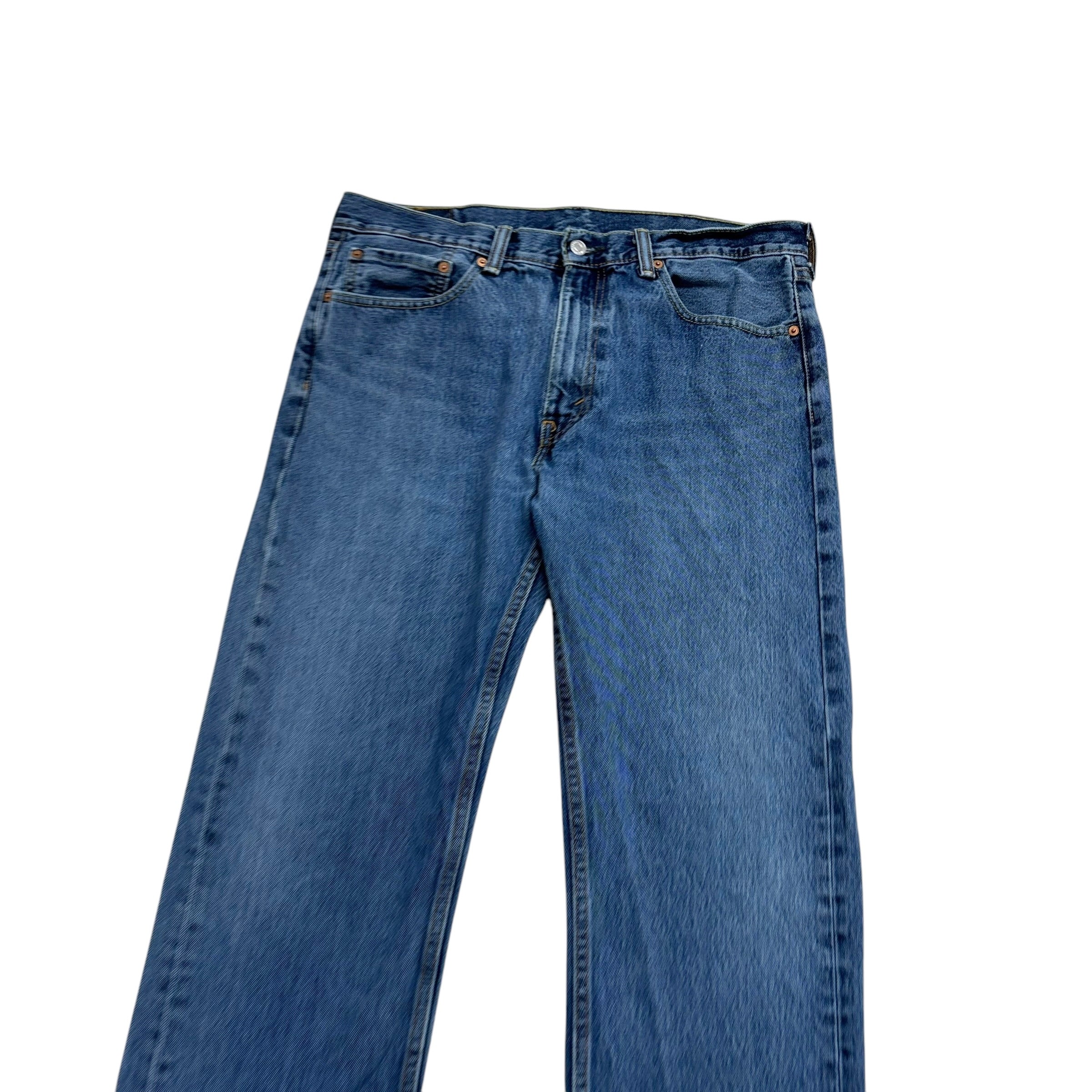Levis 505 Jeans W36 L32 Mens Mid Blue Regular Straight Fit Denim
