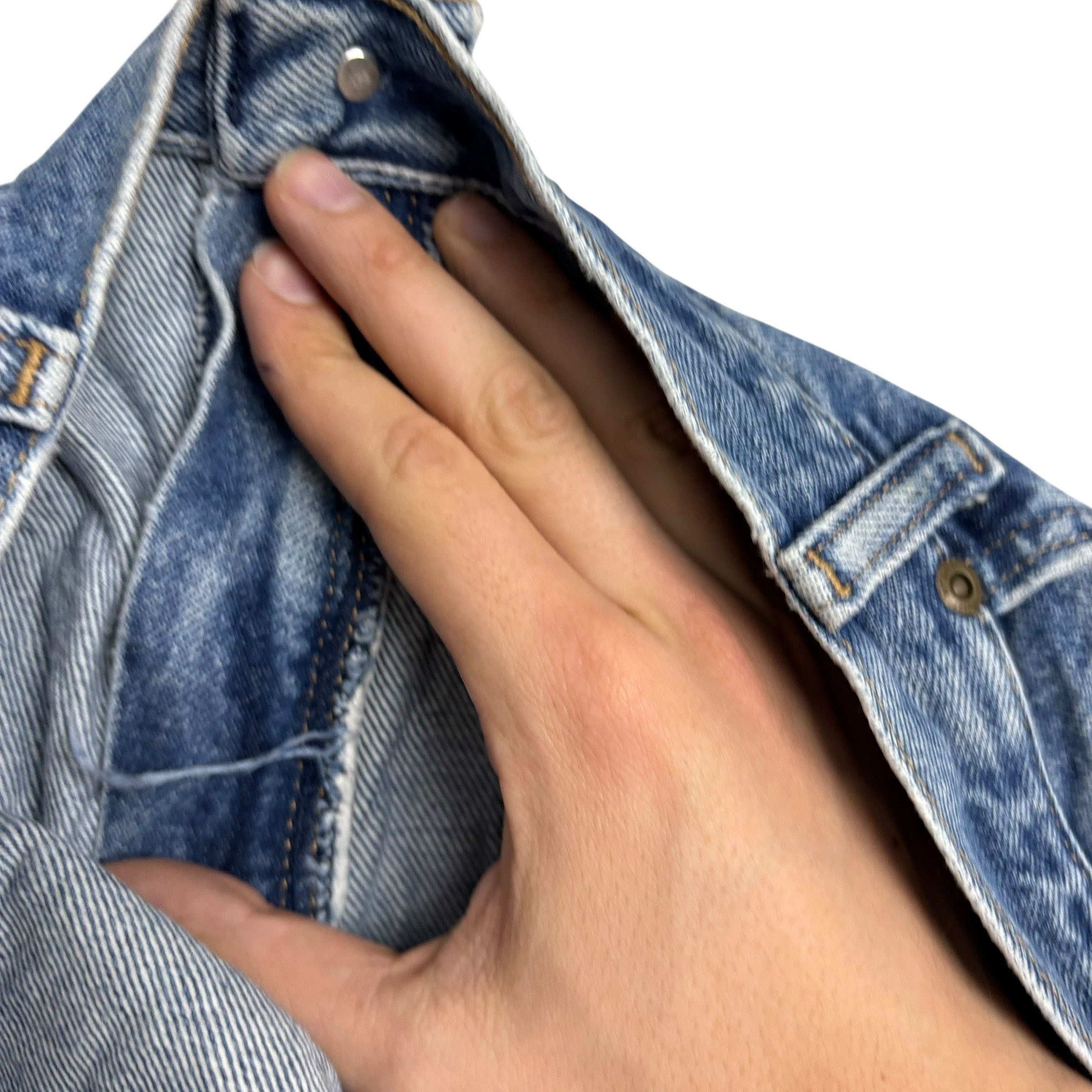 Wrangler Jeans W40 L30 Mens Mid Blue Regular Straight Fit Vintage Denim (E)