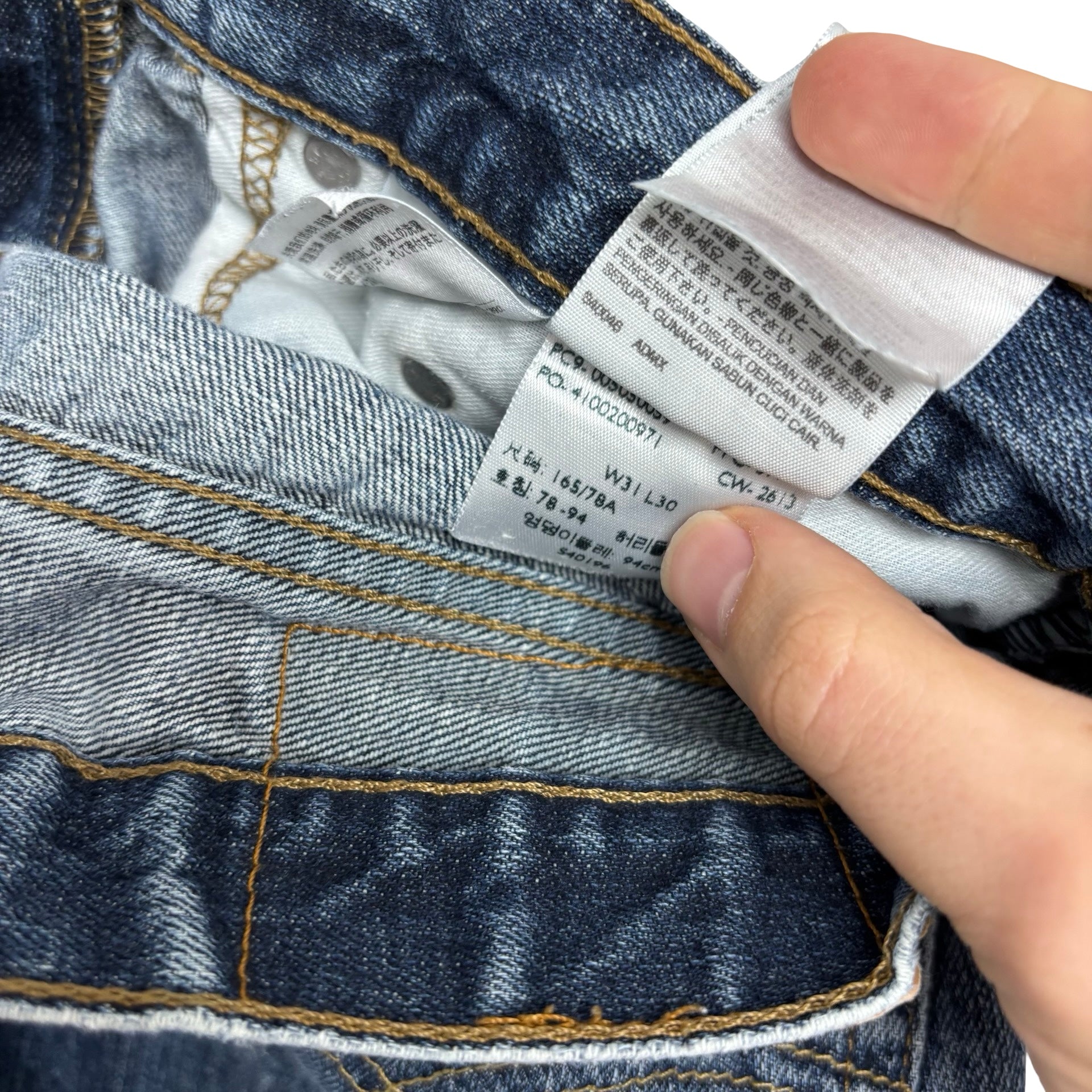 Levis 505 Jeans W30 L29 Mens Mid Blue Regular Straight Fit Denim (F)