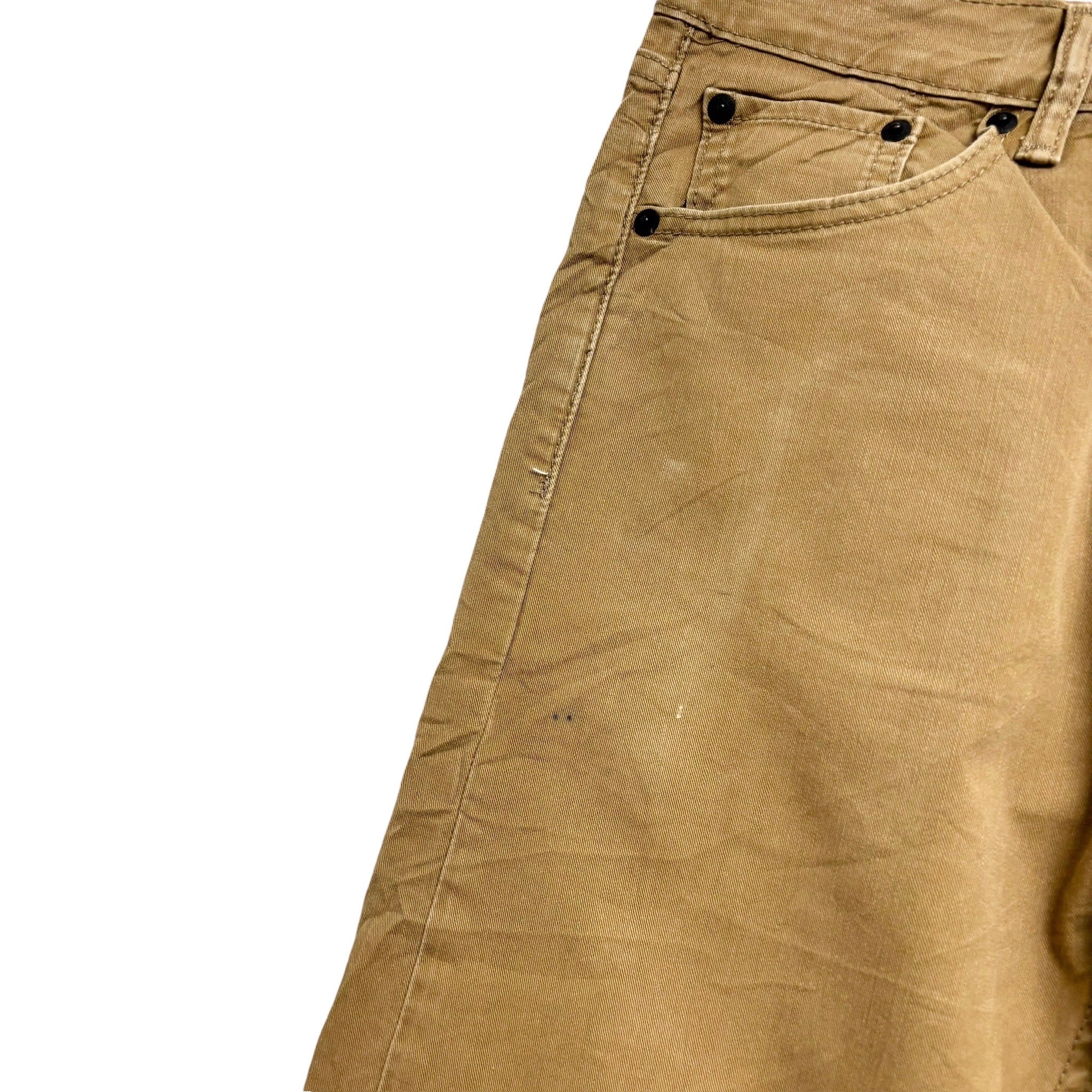 Levis 505 Trousers W29 L30 Mens Beige Tan Regular Straight Fit Stretch Pants