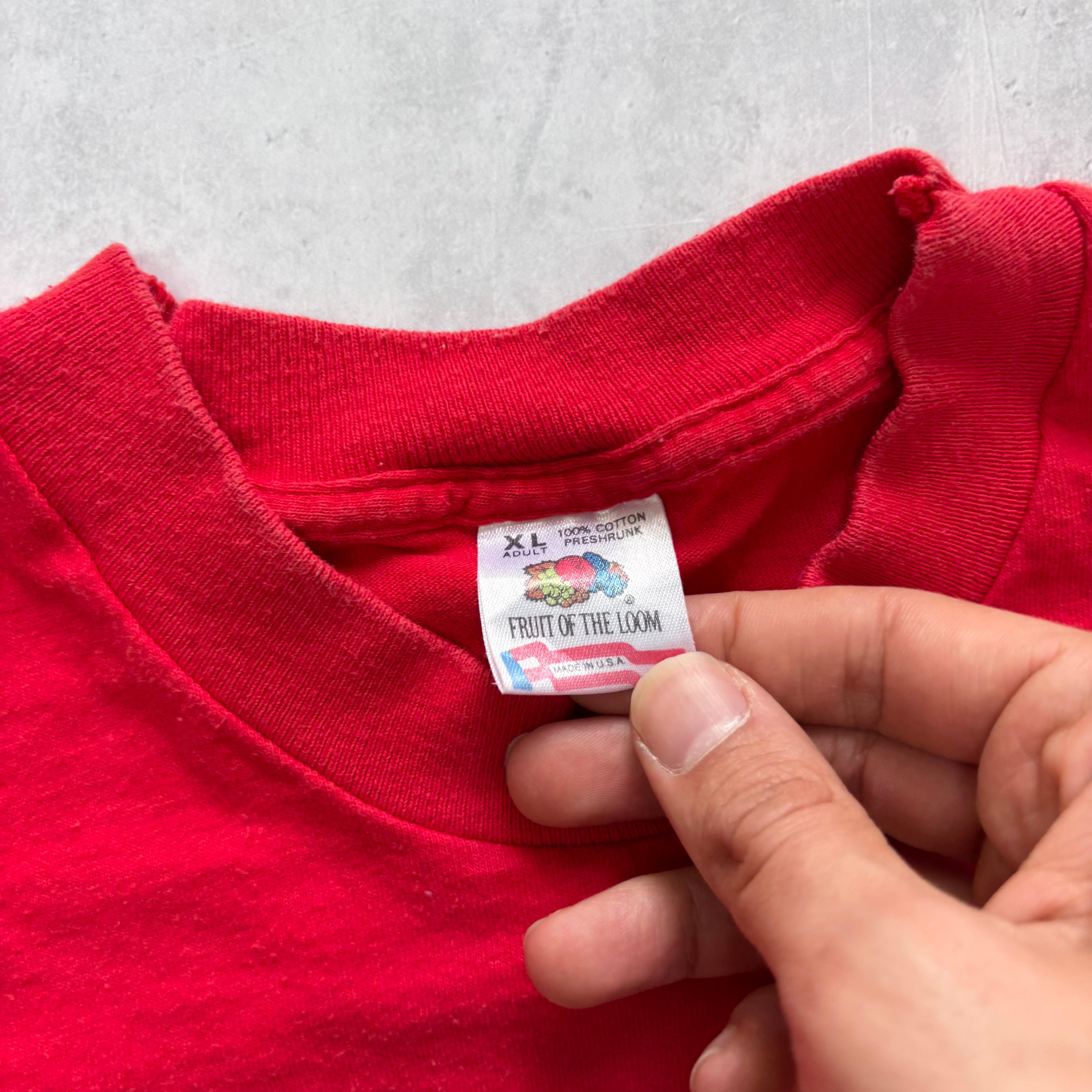 Vintage T Shirt Mens XL Red Single Stitch Graphic Print 90s USA