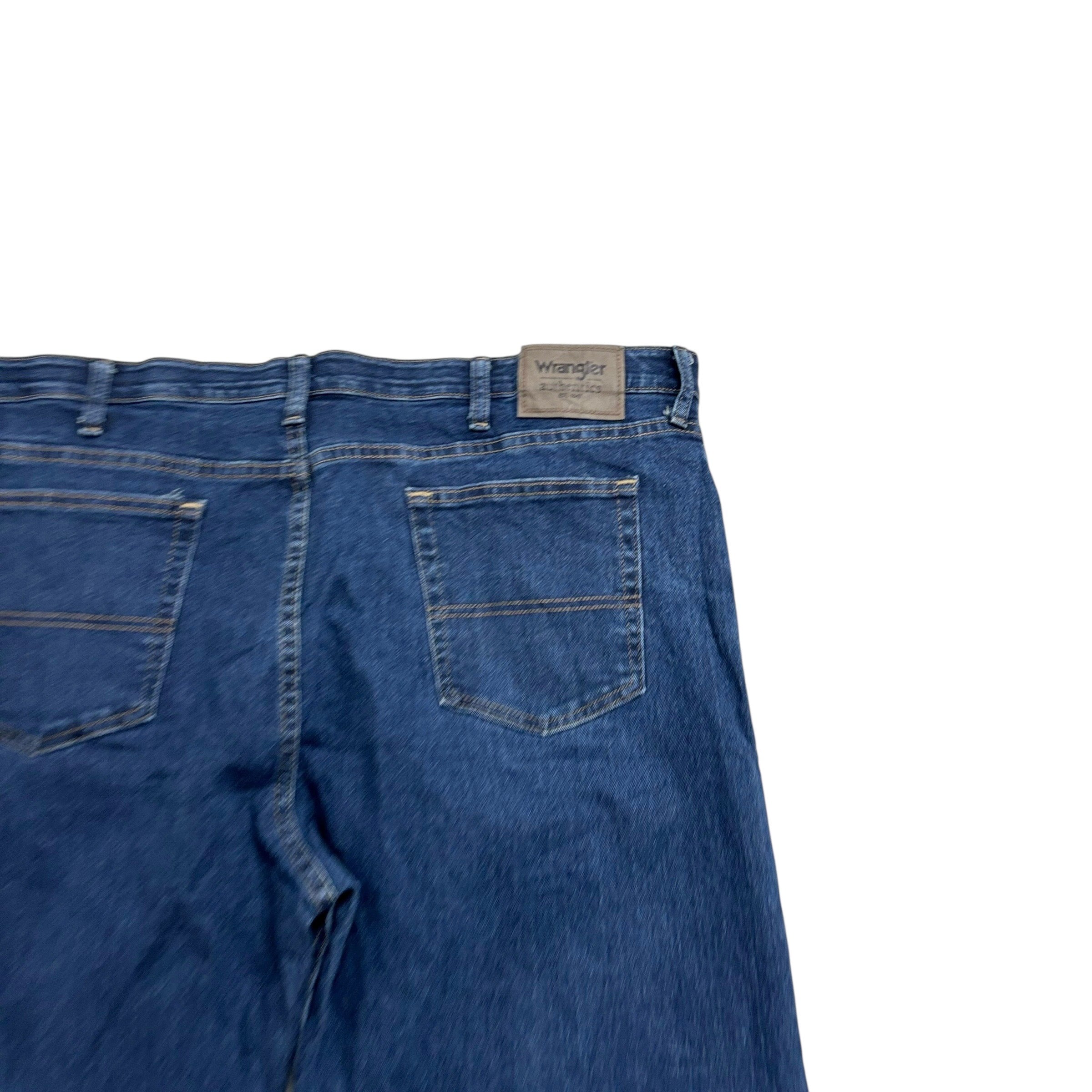 Wrangler Jeans W42 L30 Mens Dark Blue Regular Straight Fit Stretch Denim (E)