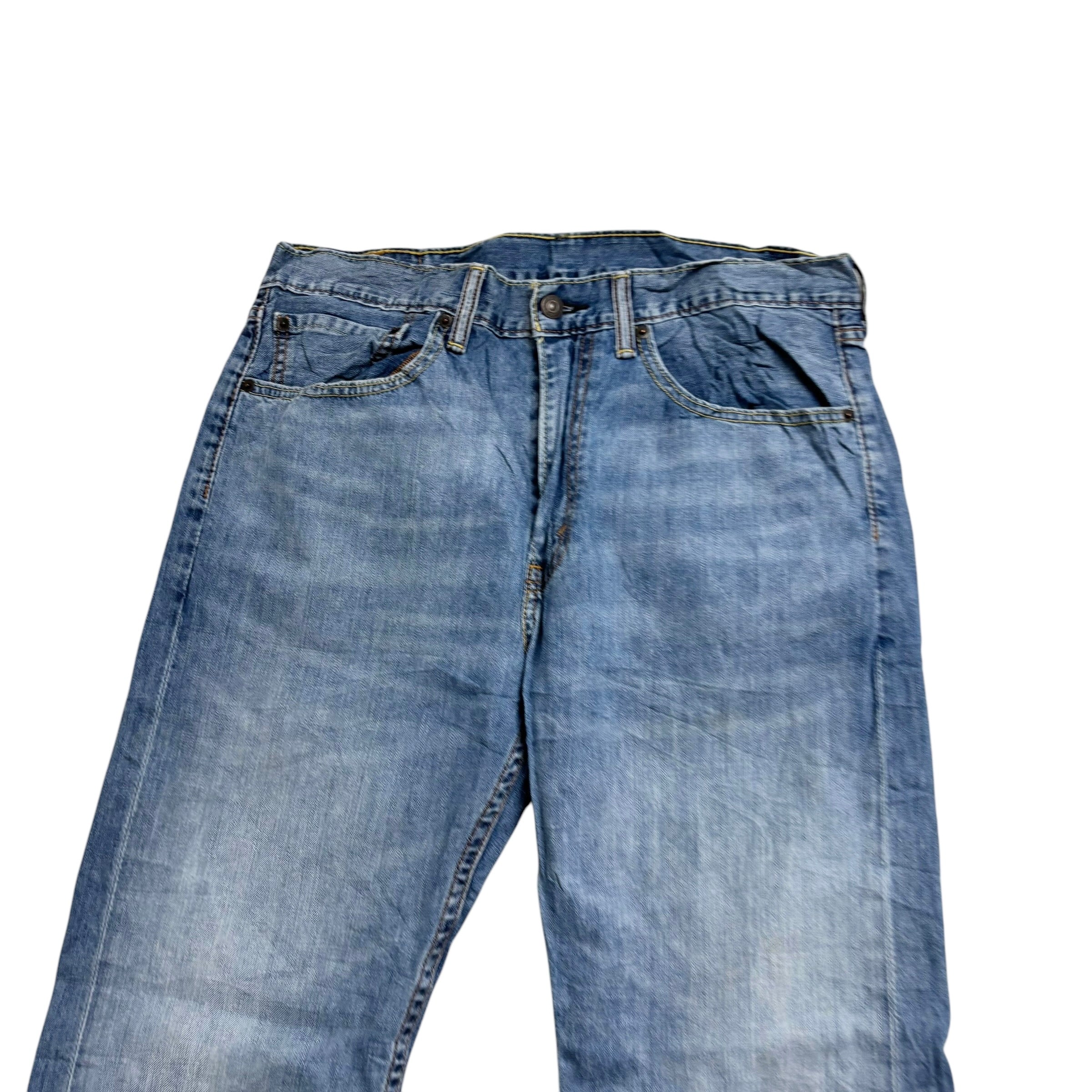 Levis 505 Jeans W34 L32 Mens Mid Blue Regular Straight Fit Denim