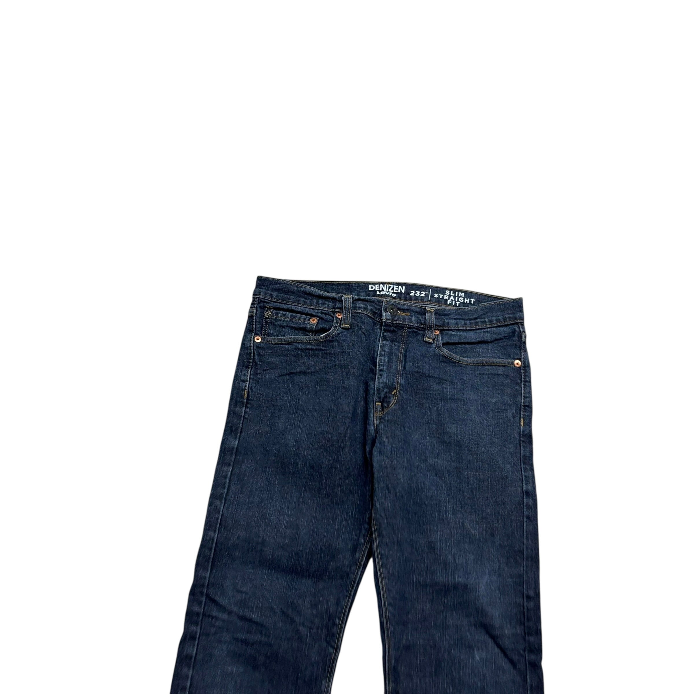 Levis Denizen Jeans W32 L30 Mens Dark Blue Slim Straight Fit Stretch Denim (E)