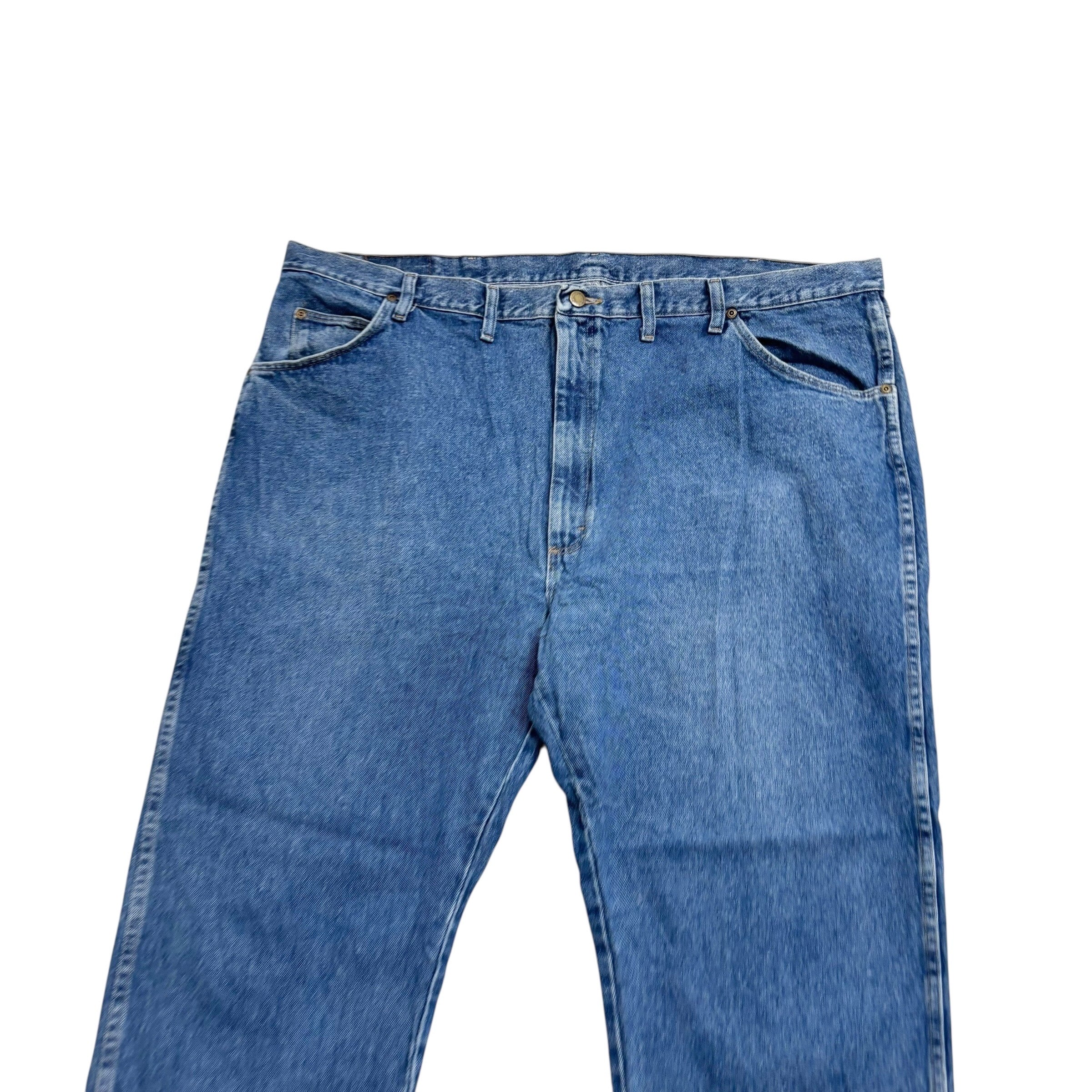 Wrangler Jeans W46 L29 Mens Mid Blue Regular Straight Fit Denim (E)