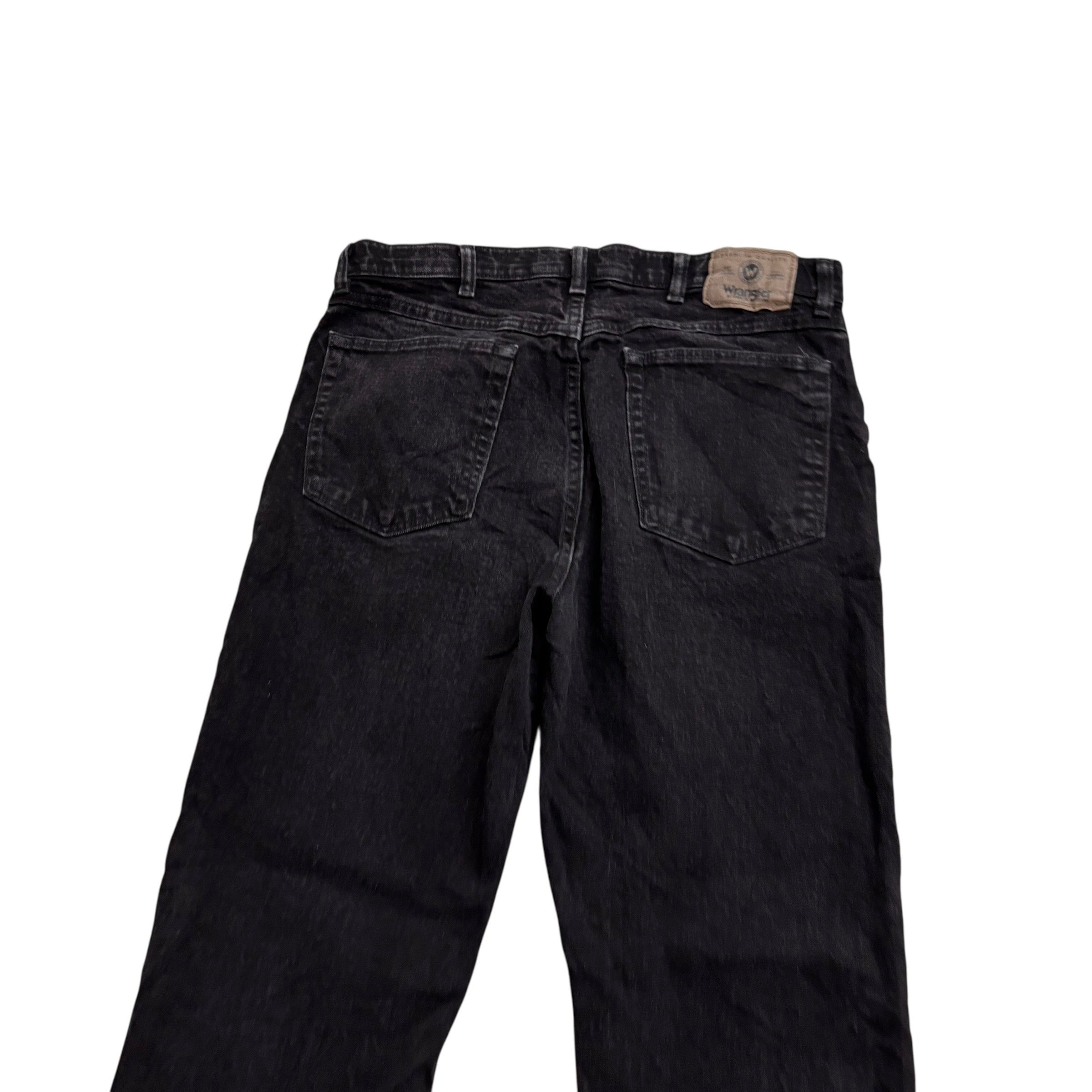 Wrangler Jeans W33 L30 Mens Black Regular Straight Fit Stretch Denim (E)