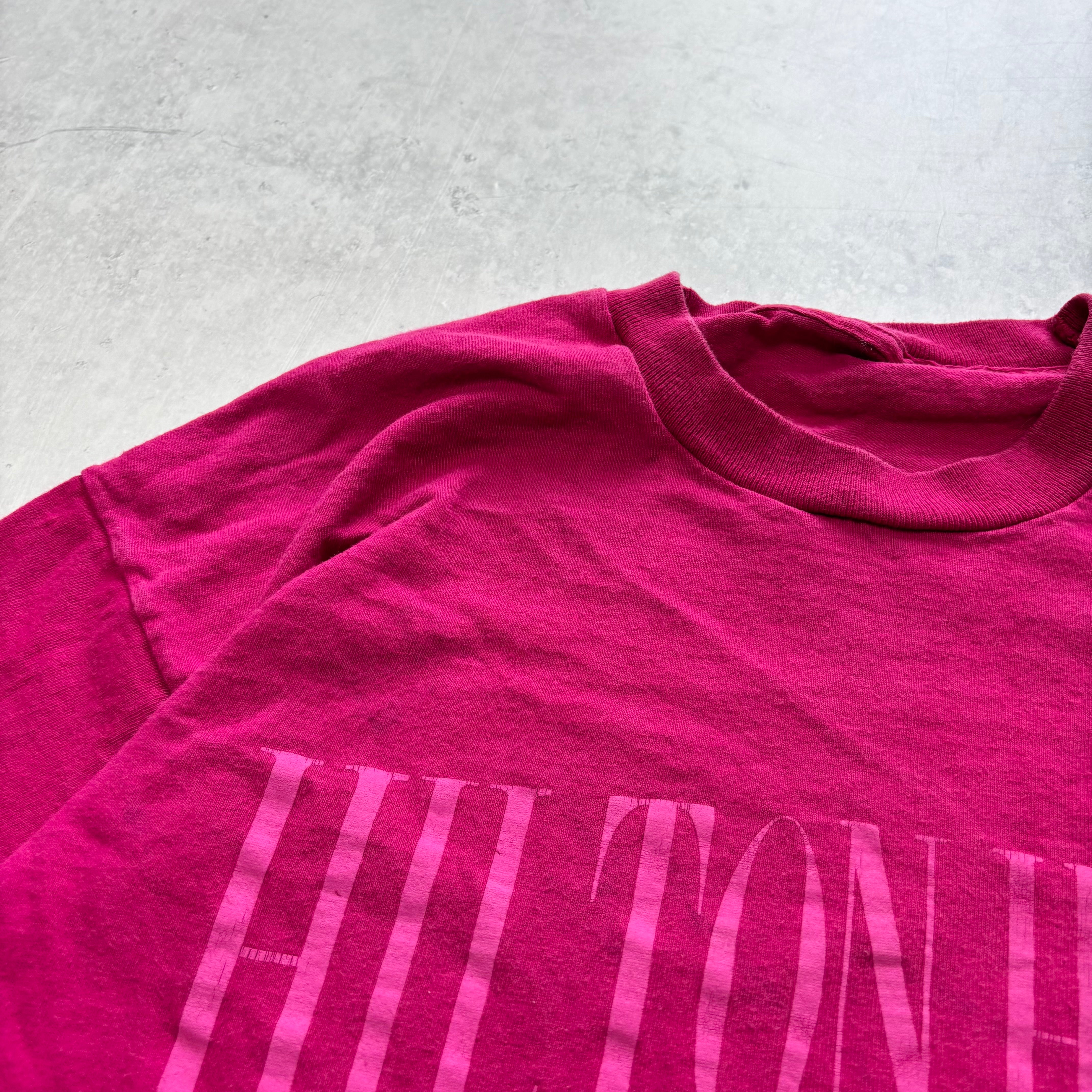 Vintage T Shirt Mens XL Pink Single Stitch Graphic Print 90s USA Tourist