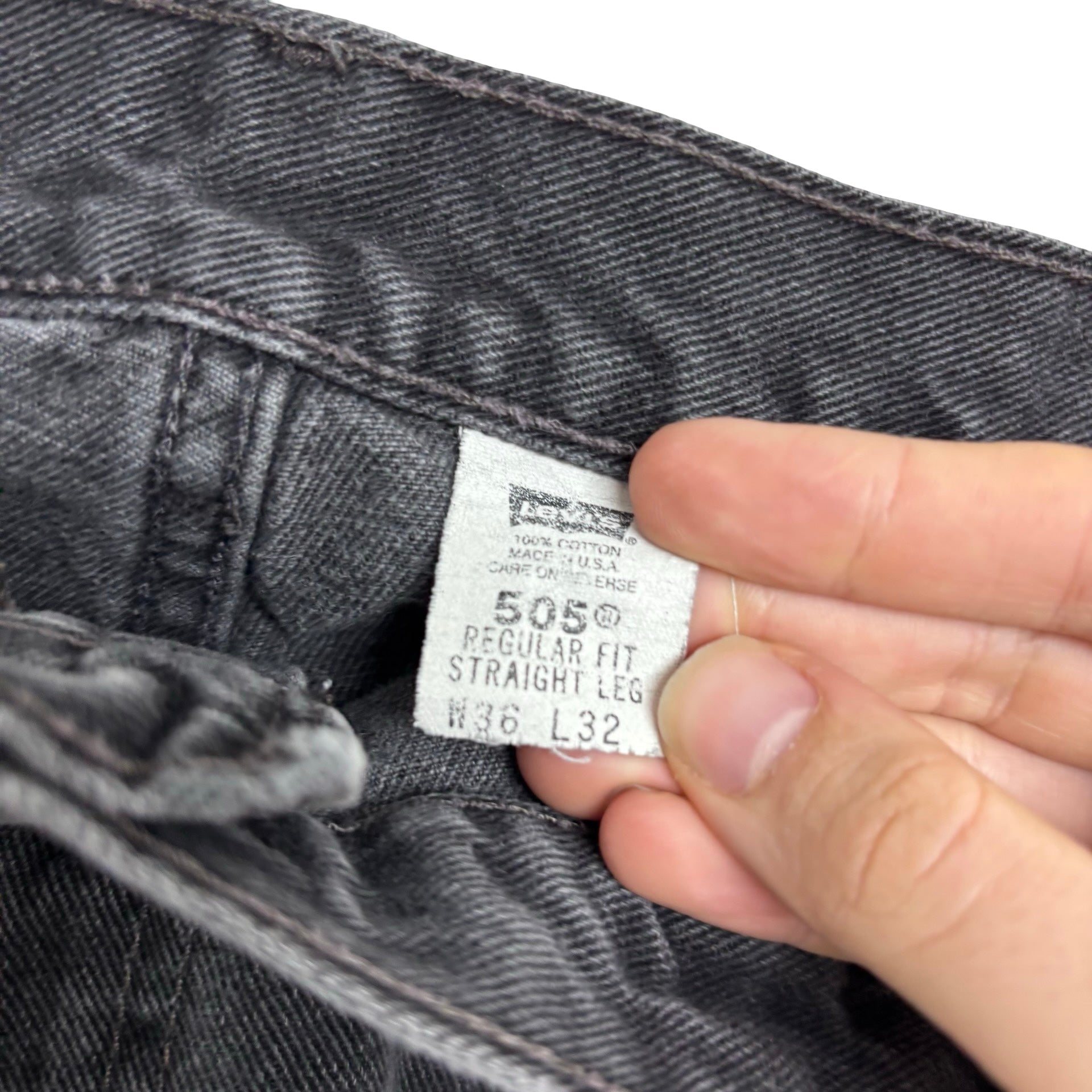 Levis 505 Jeans W34 L30 Mens Black Regular Straight Fit Vintage USA Made (F)