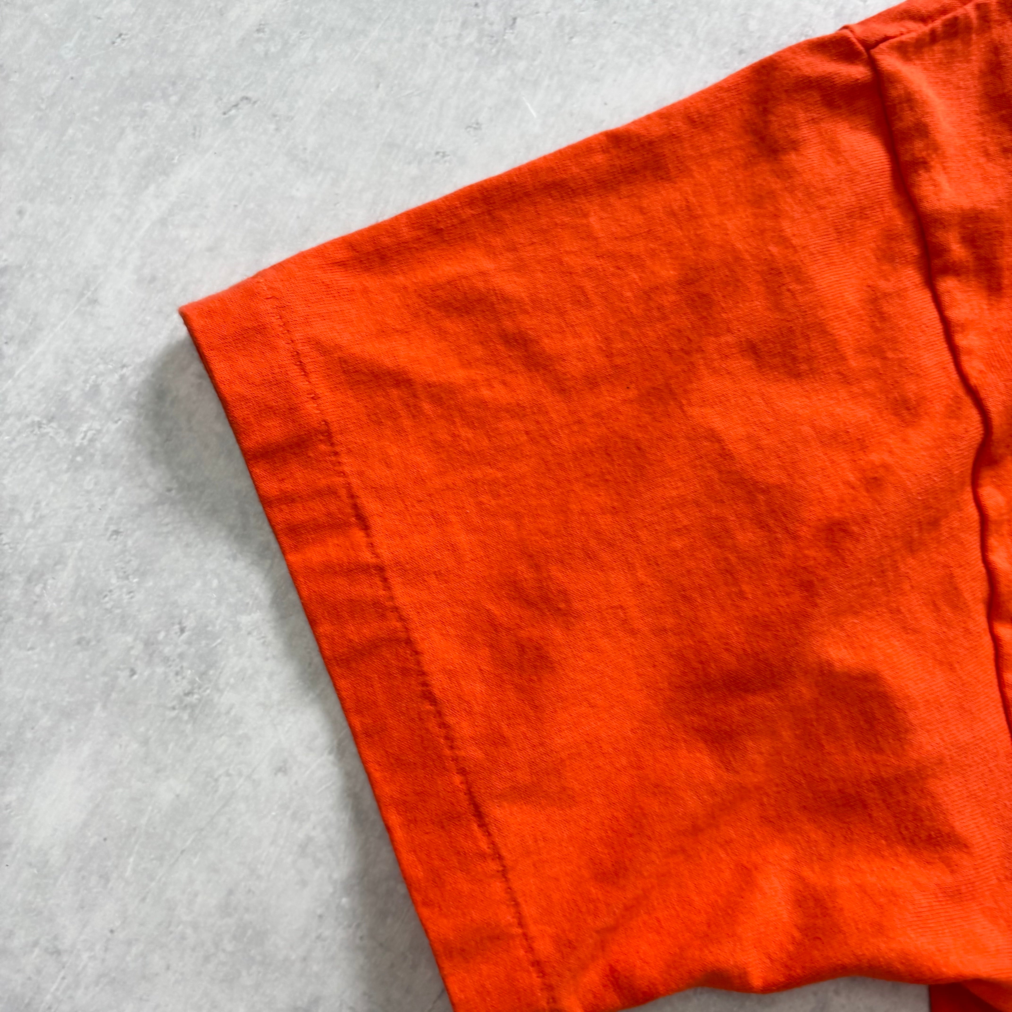 Vintage T Shirt Mens Large Orange Single Stitch Graphic Print 90s Olympics