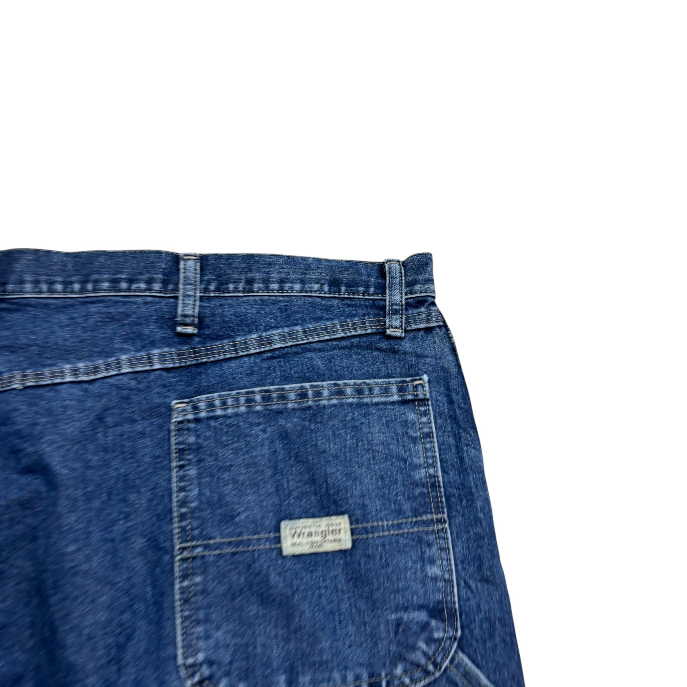 Wrangler Carpenter Jeans W46 L30 Mens Dark Blue Baggy Relaxed Fit Denim (E)