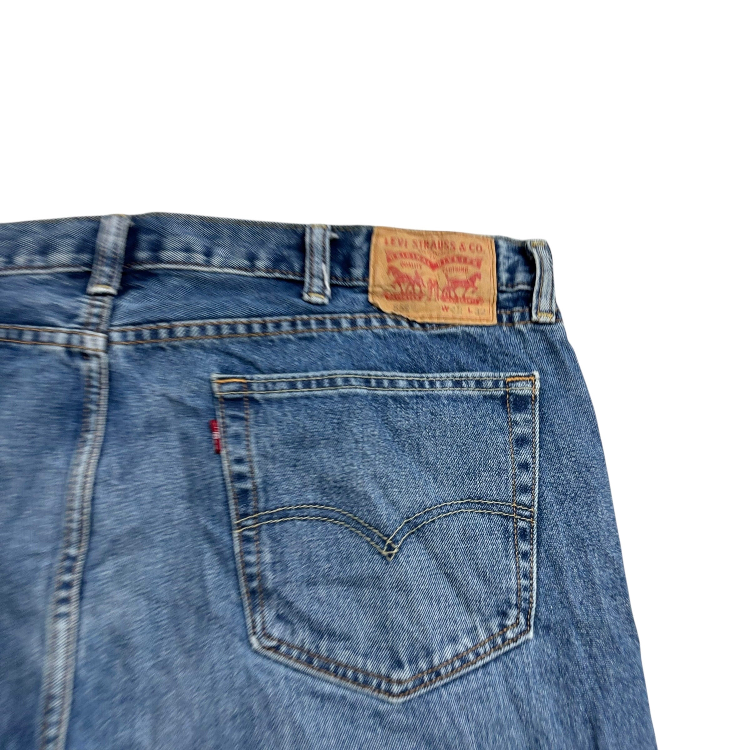 Levis 559 Jeans W42 L32 Mens Mid Blue Baggy Relaxed Straight Fit Denim (E)