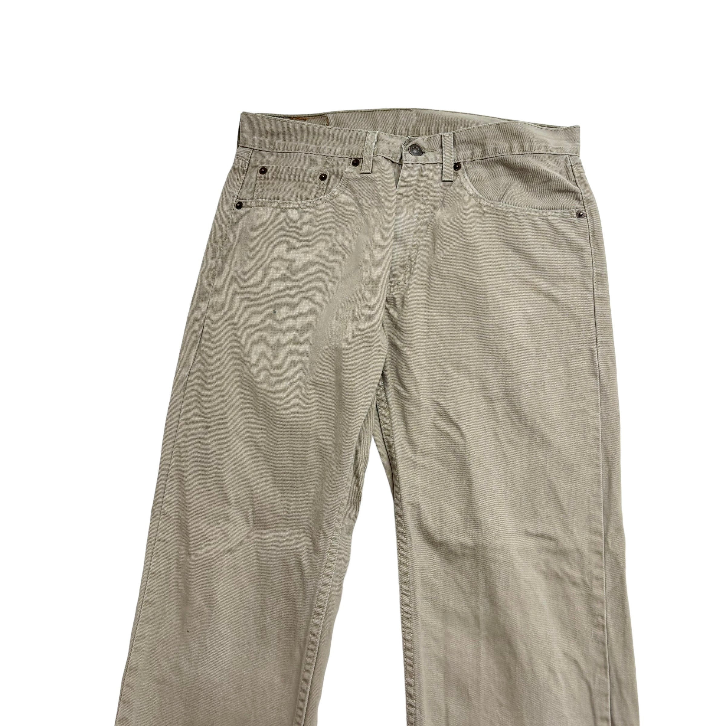 Levis 505 Trousers W32 L30 Mens Tan Regular Straight Fit Cotton Pants