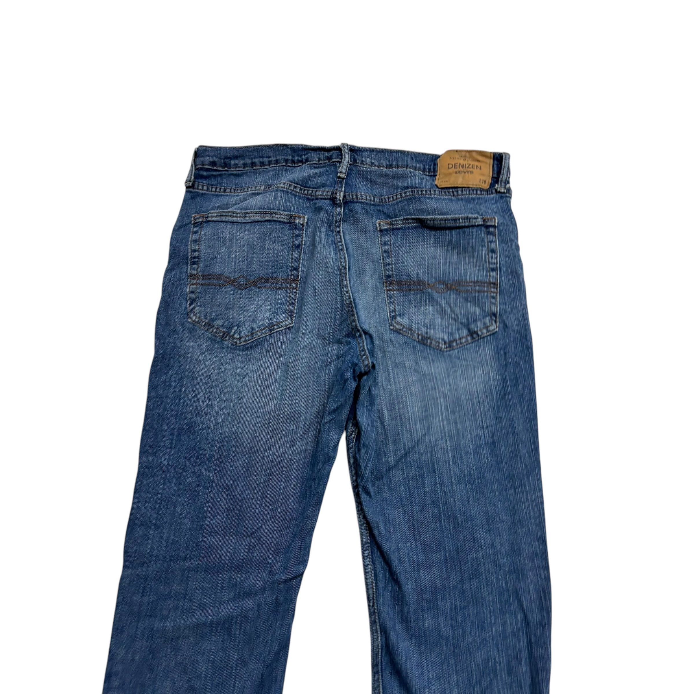 Levis 218 Denizen Jeans W36 L34 Mens Mid Blue Regular Straight Fit Stretch (E)