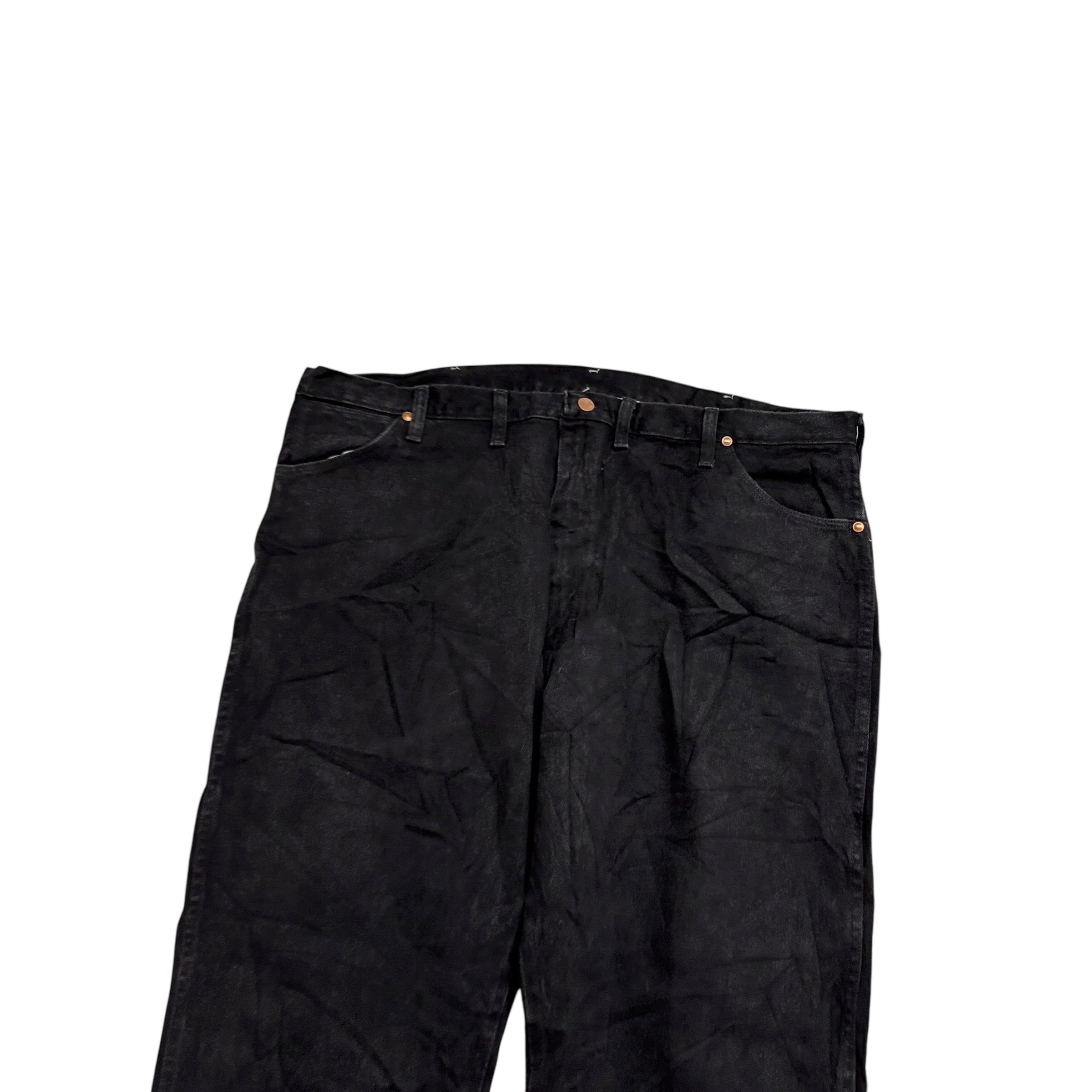 Wrangler Jeans Cowboy Cut W44 L30 Mens Black 13MWZ Made In USA Vintage (E)