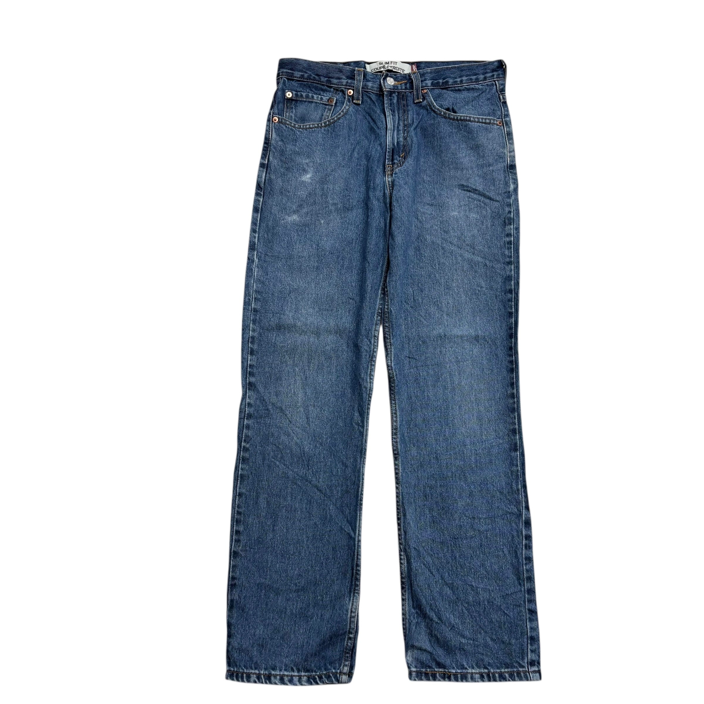 Levis 516 Jeans W32 L30 Mens Mid Blue Slim Straight Fit Vintage Denim