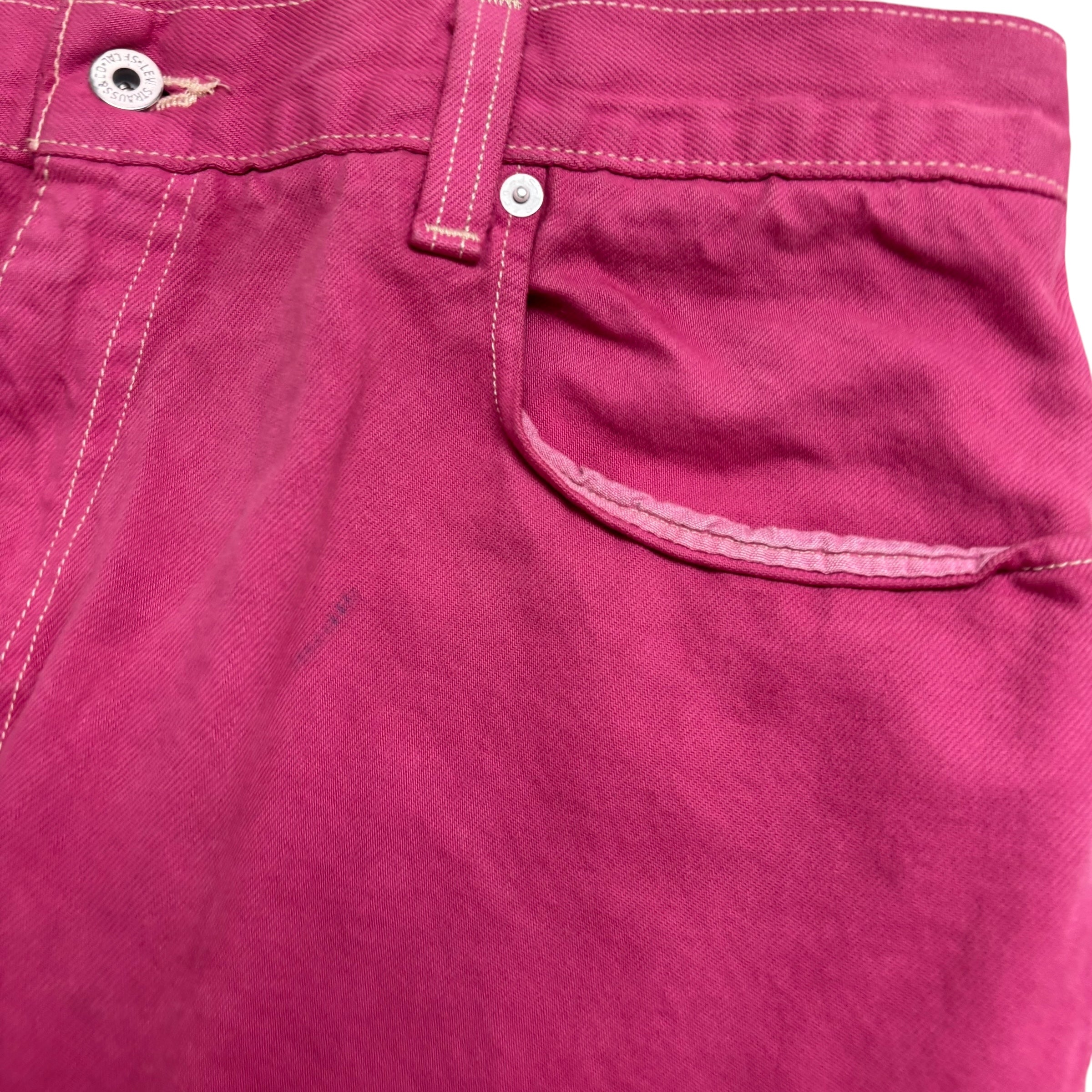 Levis 569 Jeans W38 L32 Mens Pink Baggy Relaxed Straight Fit Vintage Denim (F)