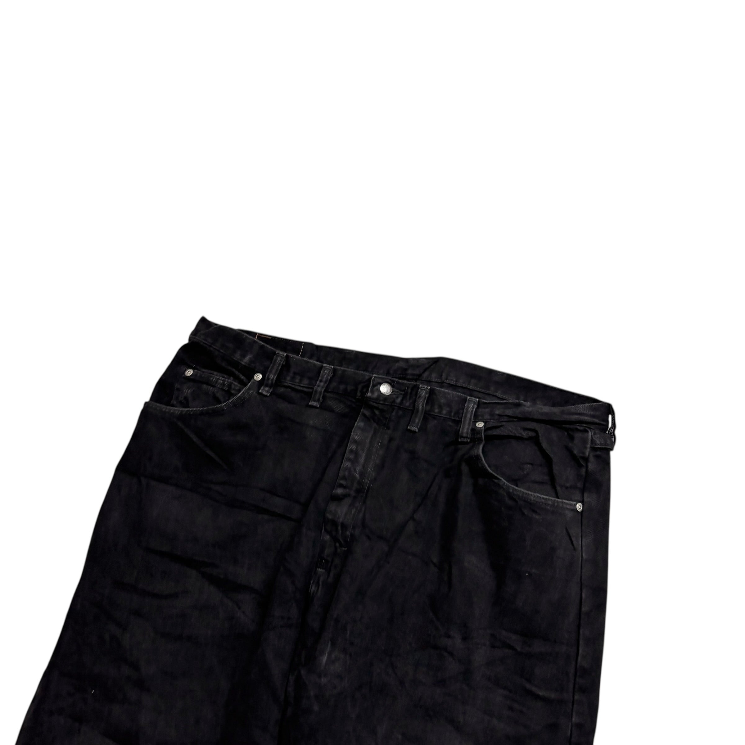 Wrangler Jeans W44 L31 Mens Black Baggy Relaxed Straight Fit Denim