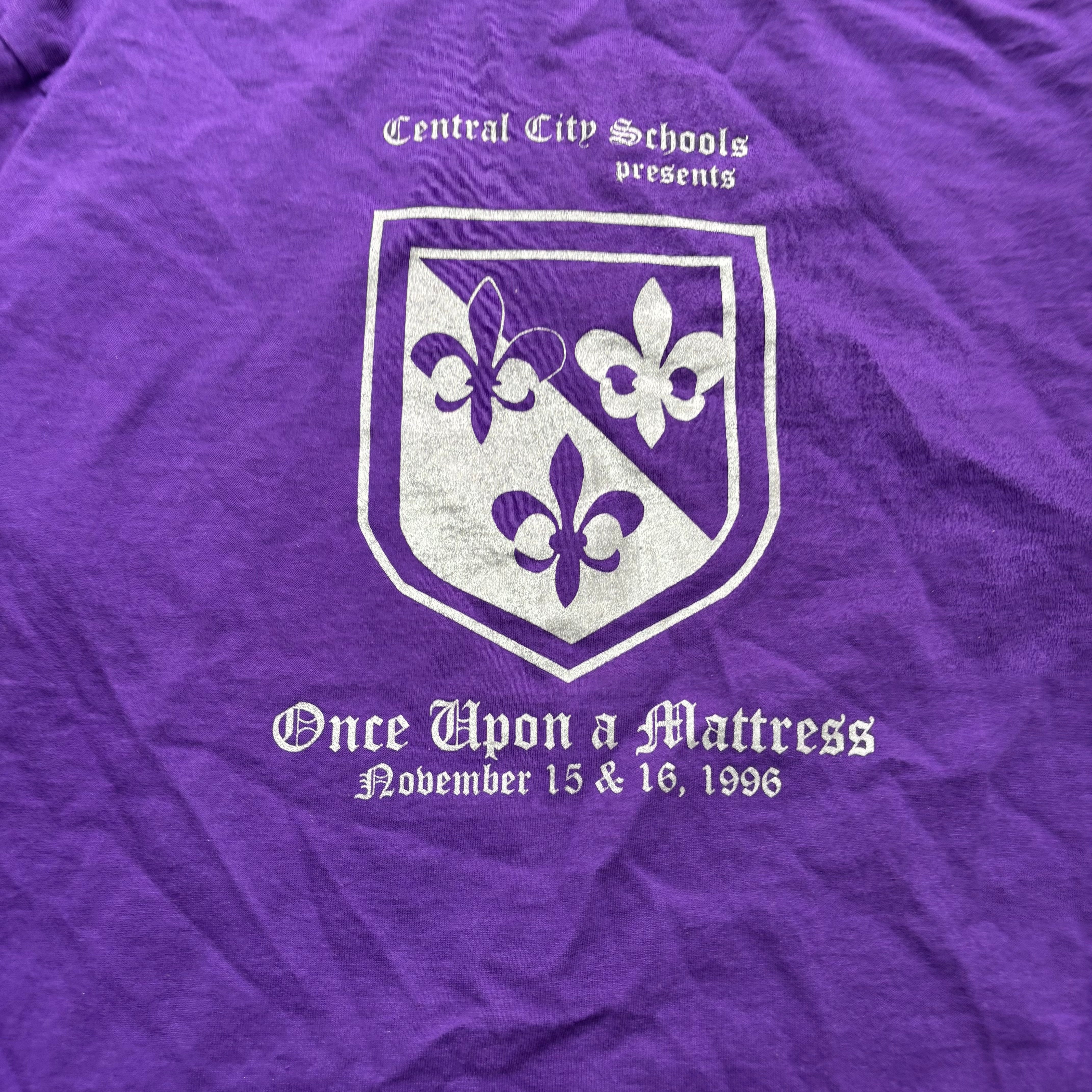 Vintage T Shirt Mens XL Purple Single Stitch Graphic Print 90s USA Theatre (E)