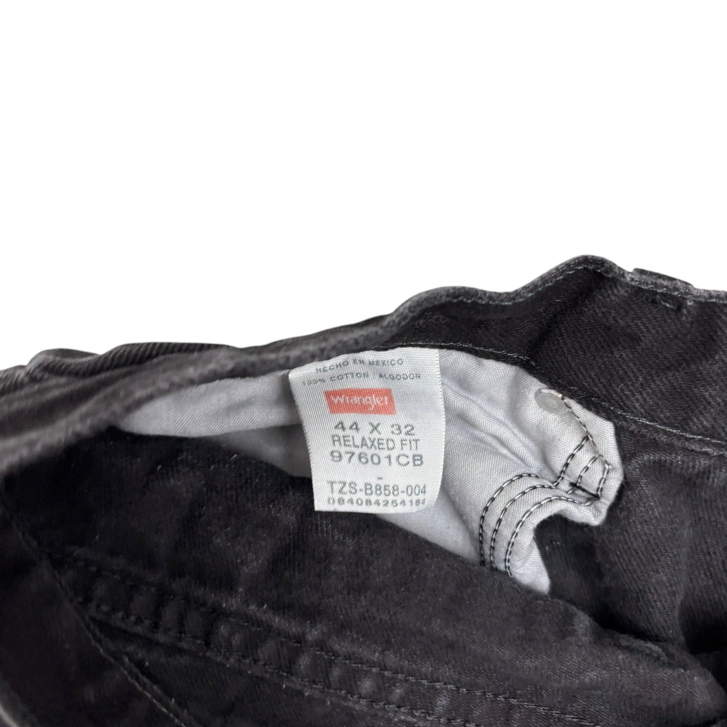 Wrangler Jeans W42 L32 Mens Black Relaxed Straight Fit Baggy Denim (E)