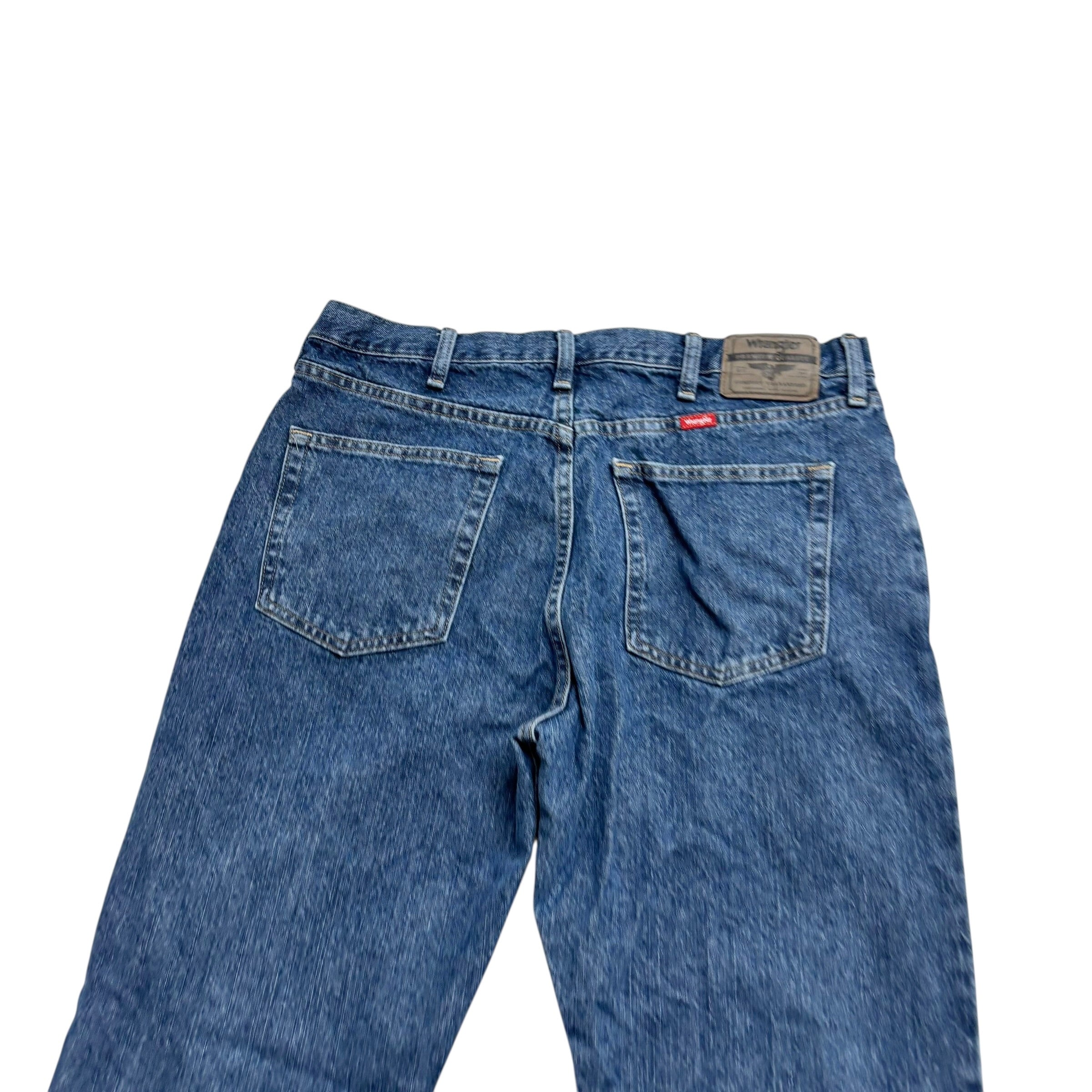 Wrangler Jeans W34 L30 Mens Mid Blue Regular Straight Fit Denim (E)