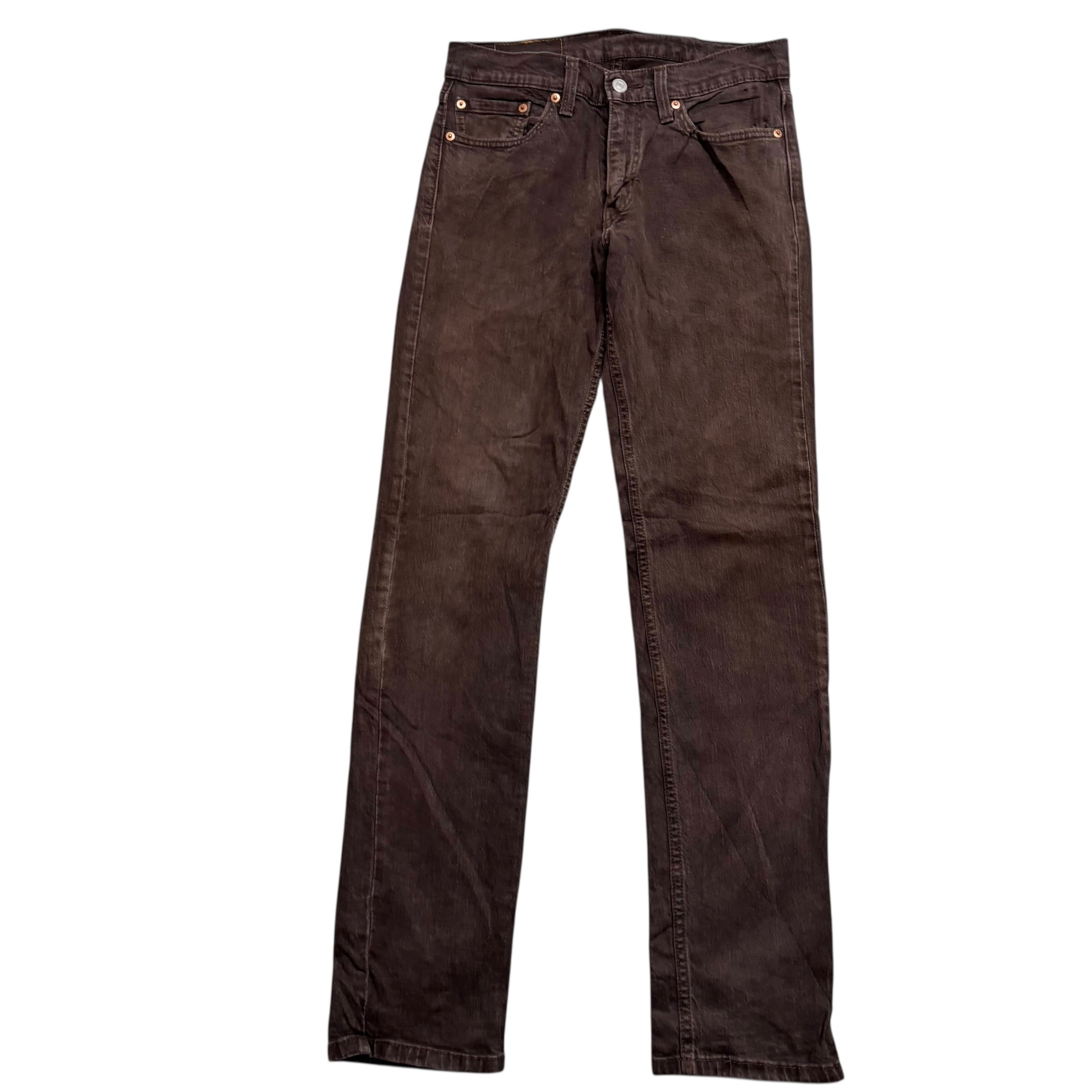 Levis 511 Jeans W28 L32 Mens Brown Slim Fit Stretch Denim