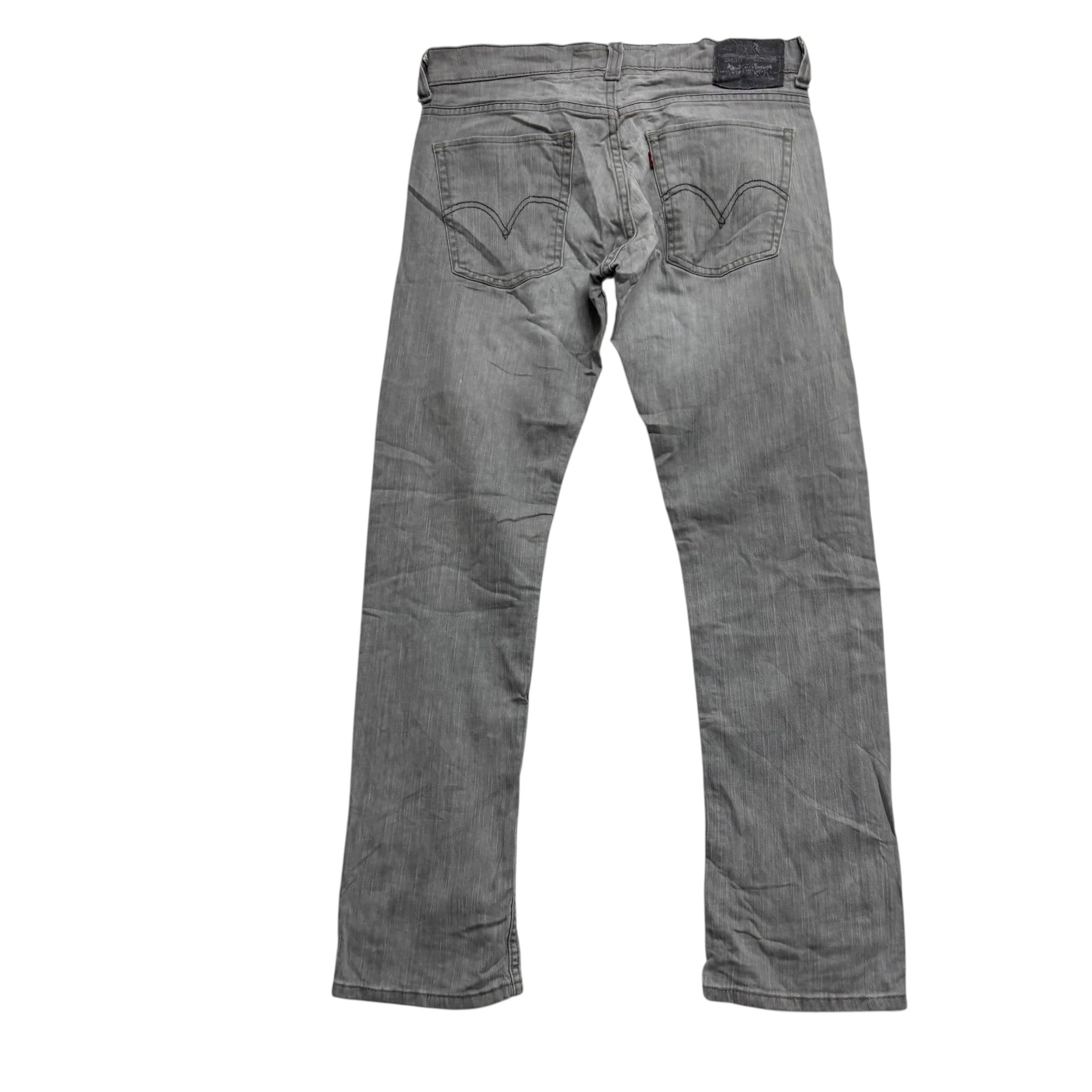 Levis 511 Jeans W31 L30 Mens Grey Slim Fit Stretch Vintage Denim (E)
