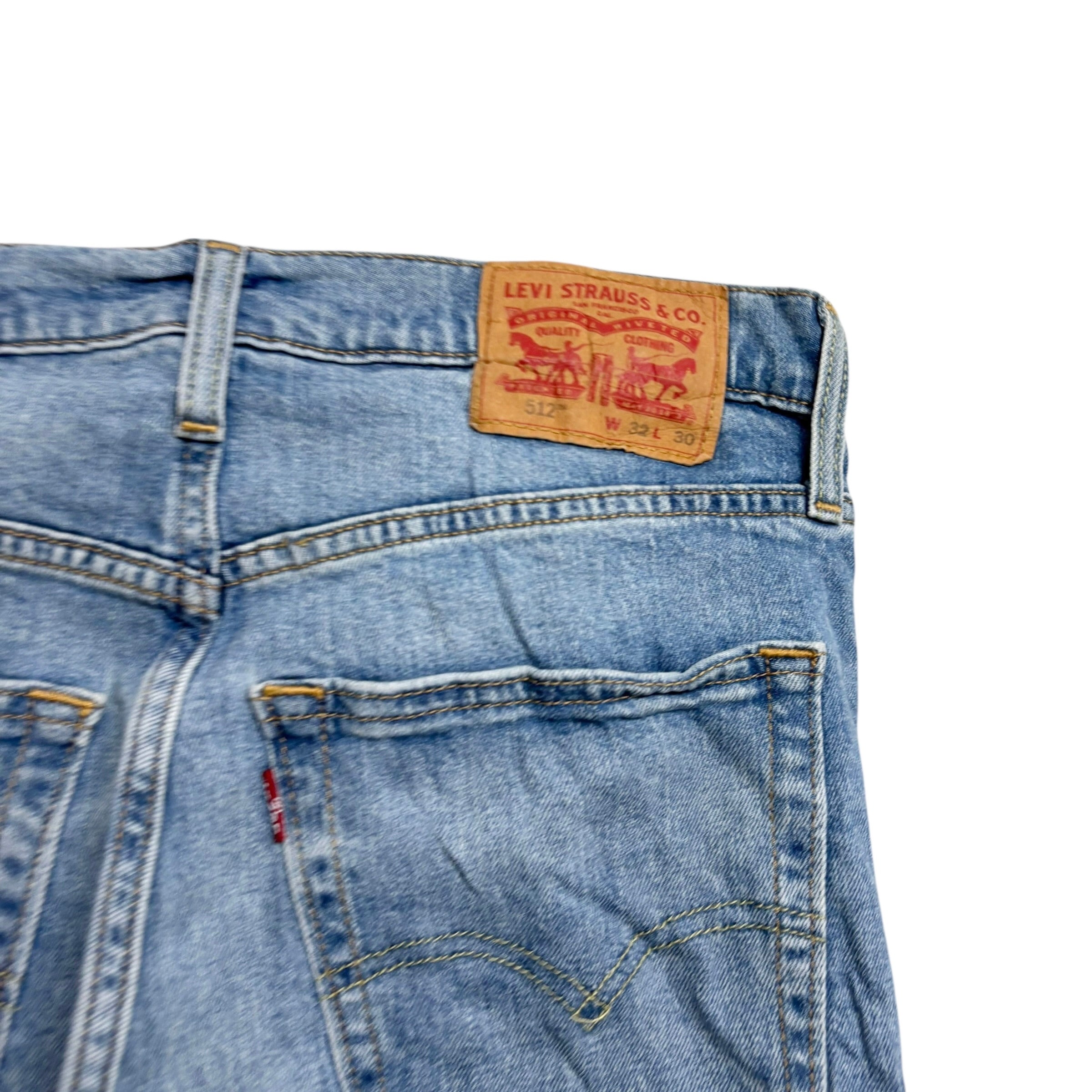 Levis 512 Jeans W32 L30 Mens Light Blue Slim Tapered Fit Stretch Denim (E)