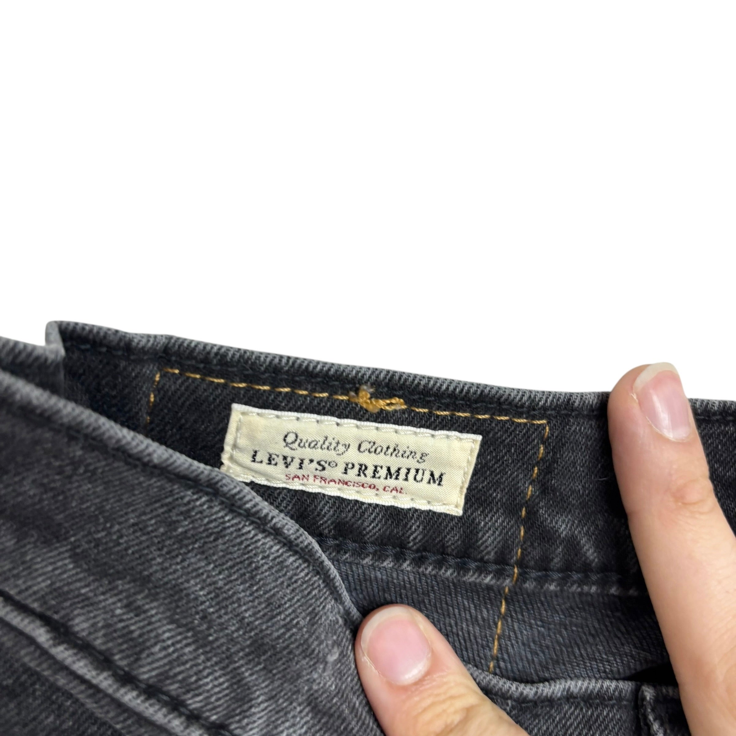 Levis 514 Jeans W31 L30 Mens Black Regular Straight Stretch Premium Denim (E)