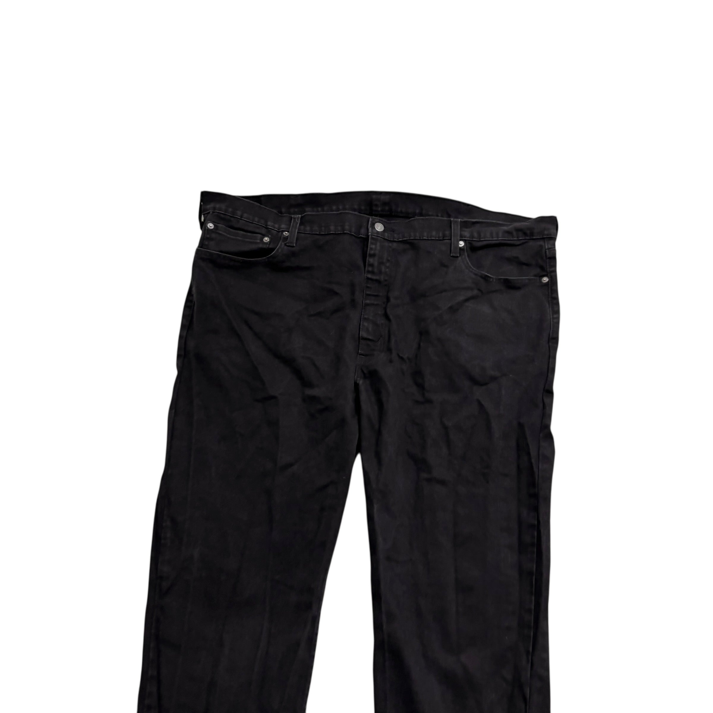 Levis 502 Jeans W48 L31 Mens Black Regular Tapered Fit Stretch Denim (E)