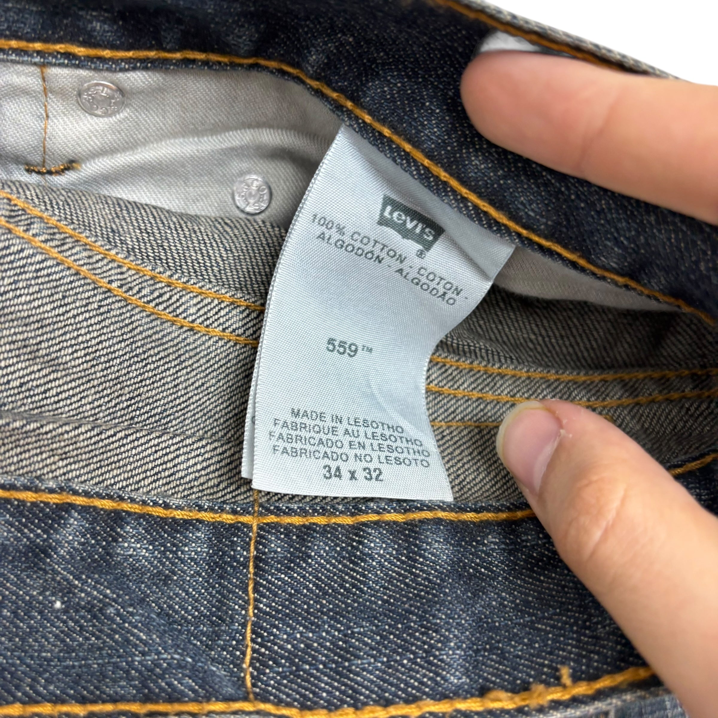 Levis 559 Jeans W36 L32 Mens Dark Blue Baggy Relaxed Straight Fit Vintage (E)