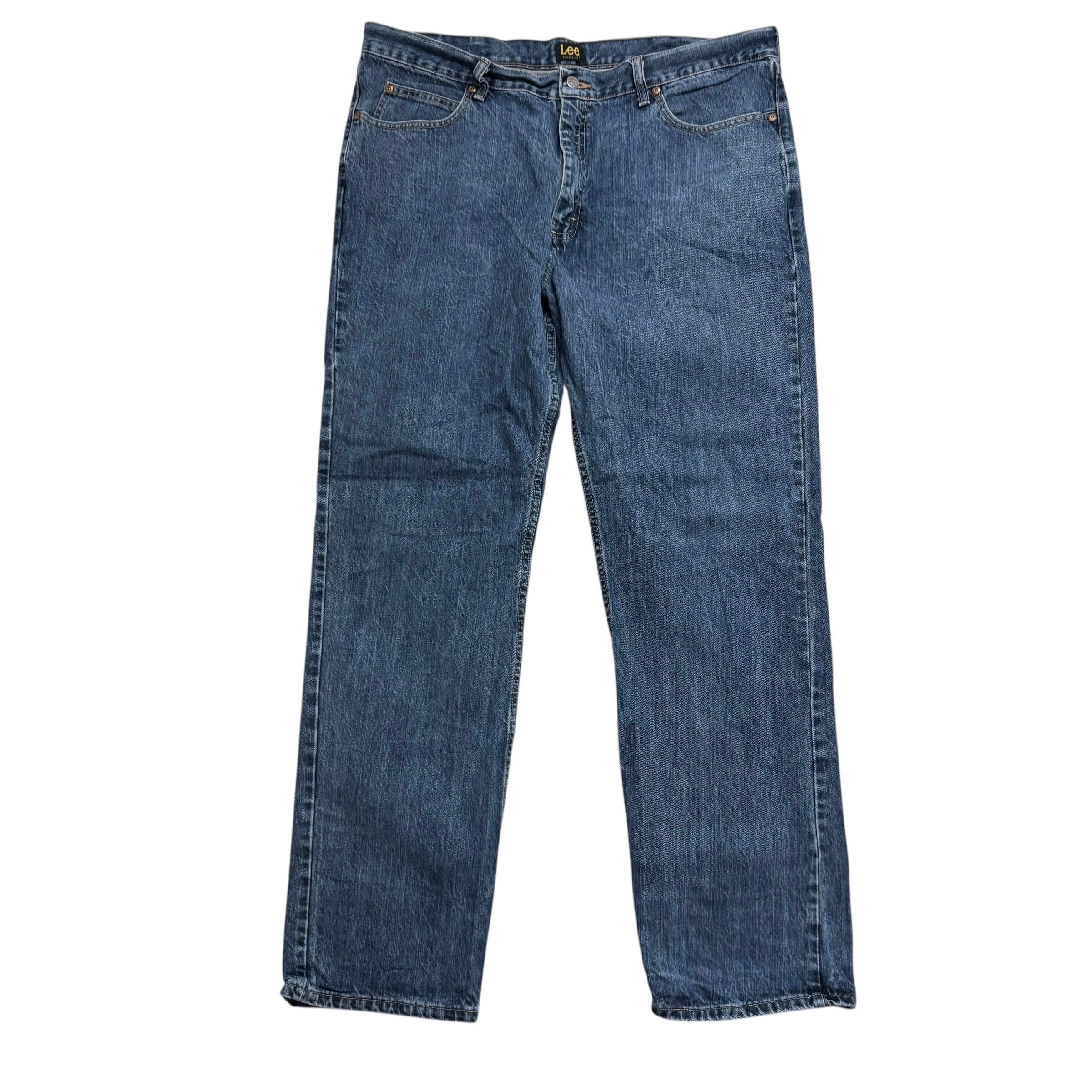 Lee Jeans W40 L34 Mens Relaxed Straight Fit Mid Blue Baggy Denim (E)