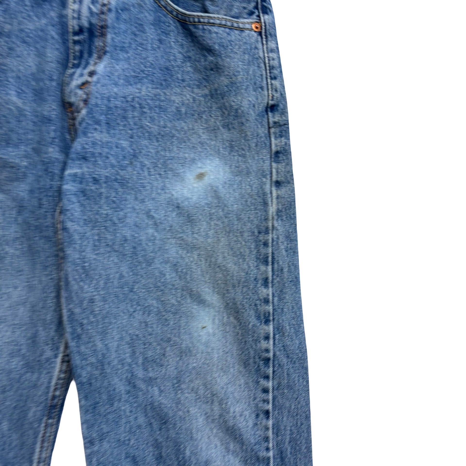 Levis 505 Jeans W32 L32 Mens Mid Blue Regular Straight Fit Denim (F)