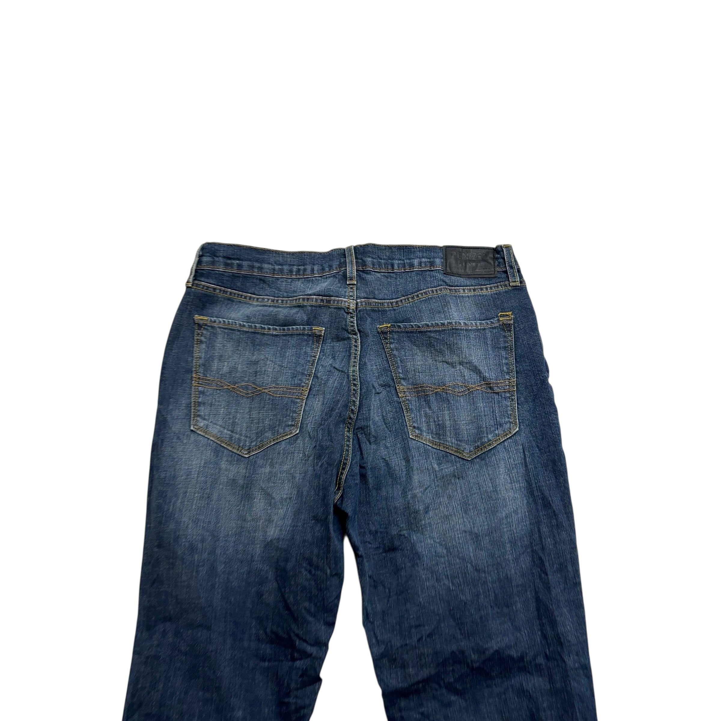 Levis Denizen Jeans W36 L32 Mens Dark Blue Athletic Tapered Stretch Denim (E)