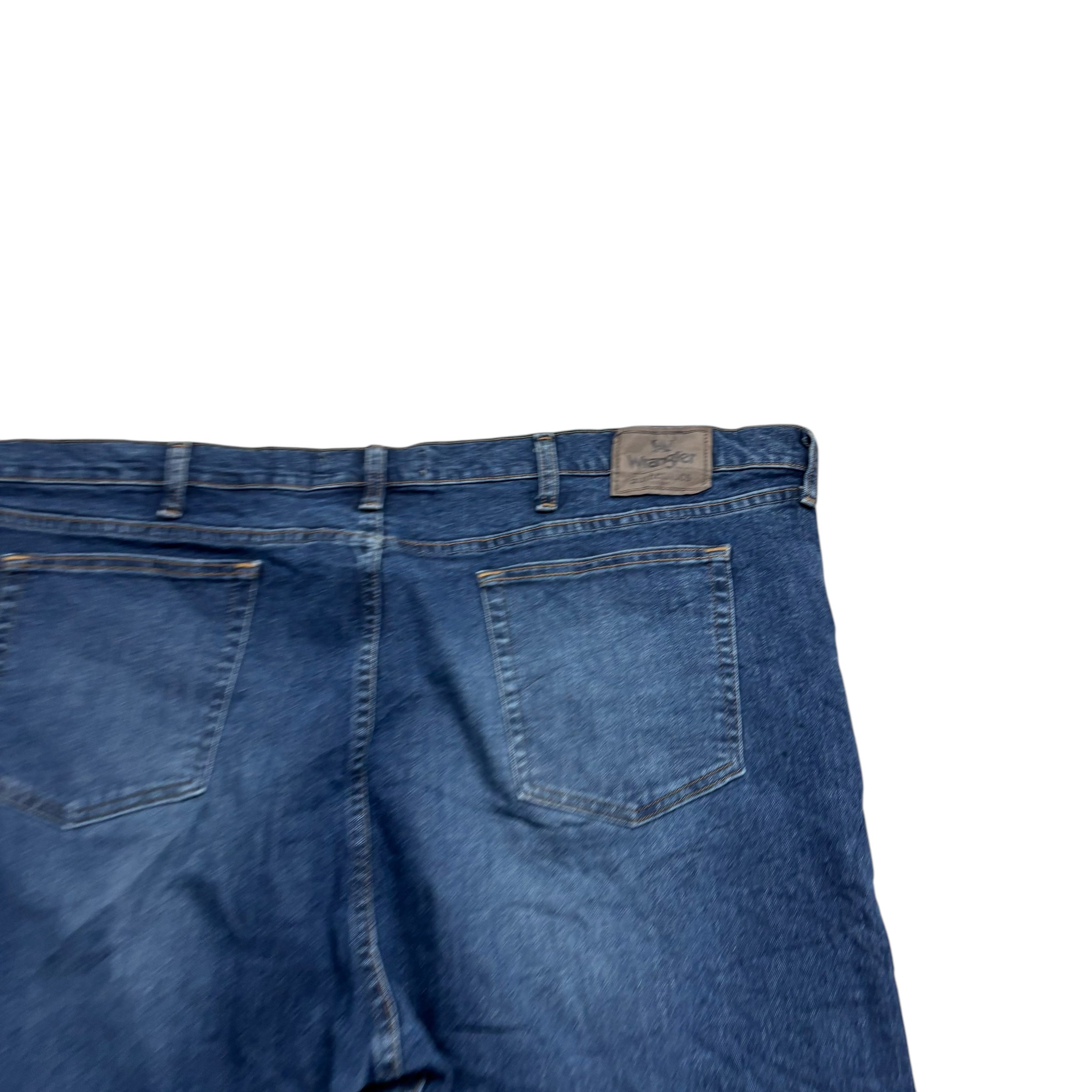 Wrangler Jeans W48 L32 Mens Dark Blue Relaxed Straight Fit Stretch Denim (E)