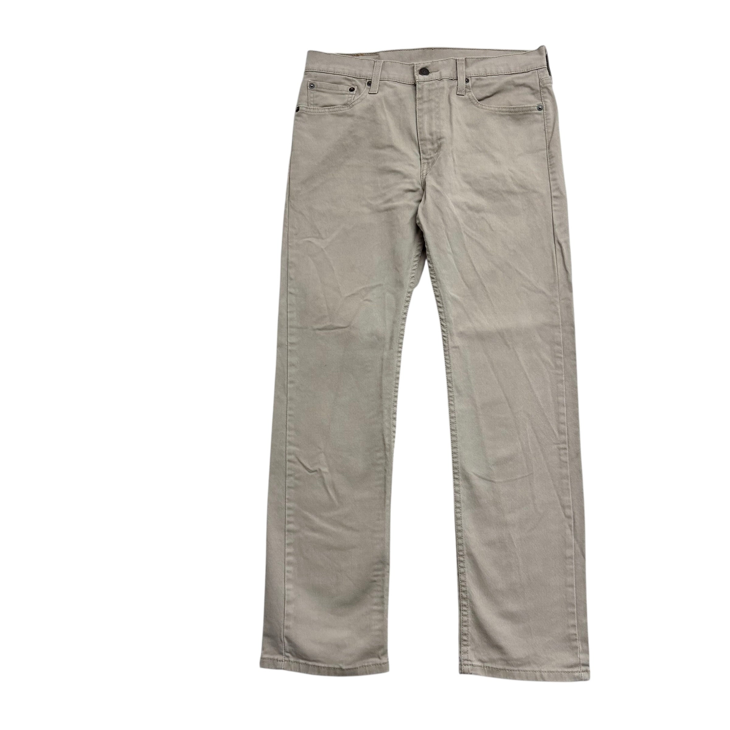 Levis 513 Jeans W31 L30 Mens Beige Slim Straight Fit Stretch Denim (E)