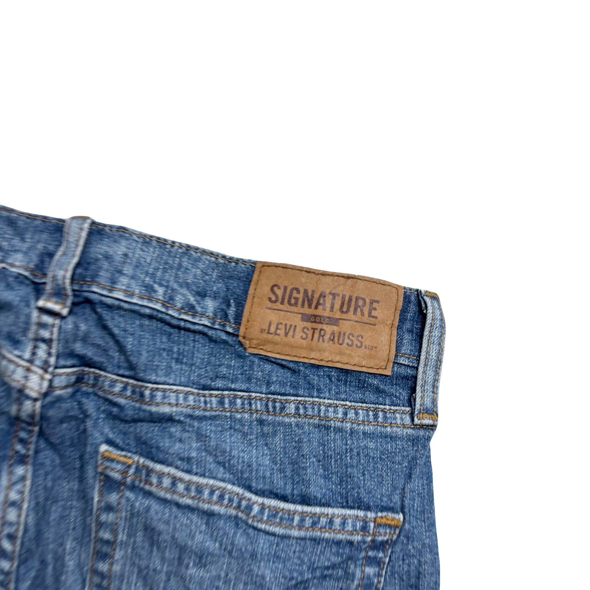Levis Signature Jeans W29 L30 Mens Mid Blue Slim Straight Fit Stretch (E)