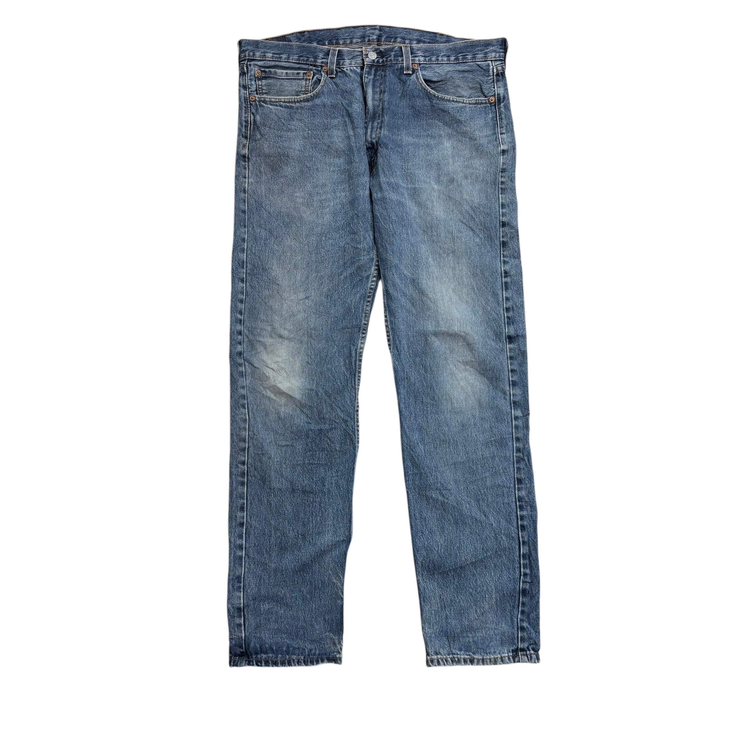 Levis 505 Jeans W38 L34 Mens Mid Blue Regular Straight Fit Denim
