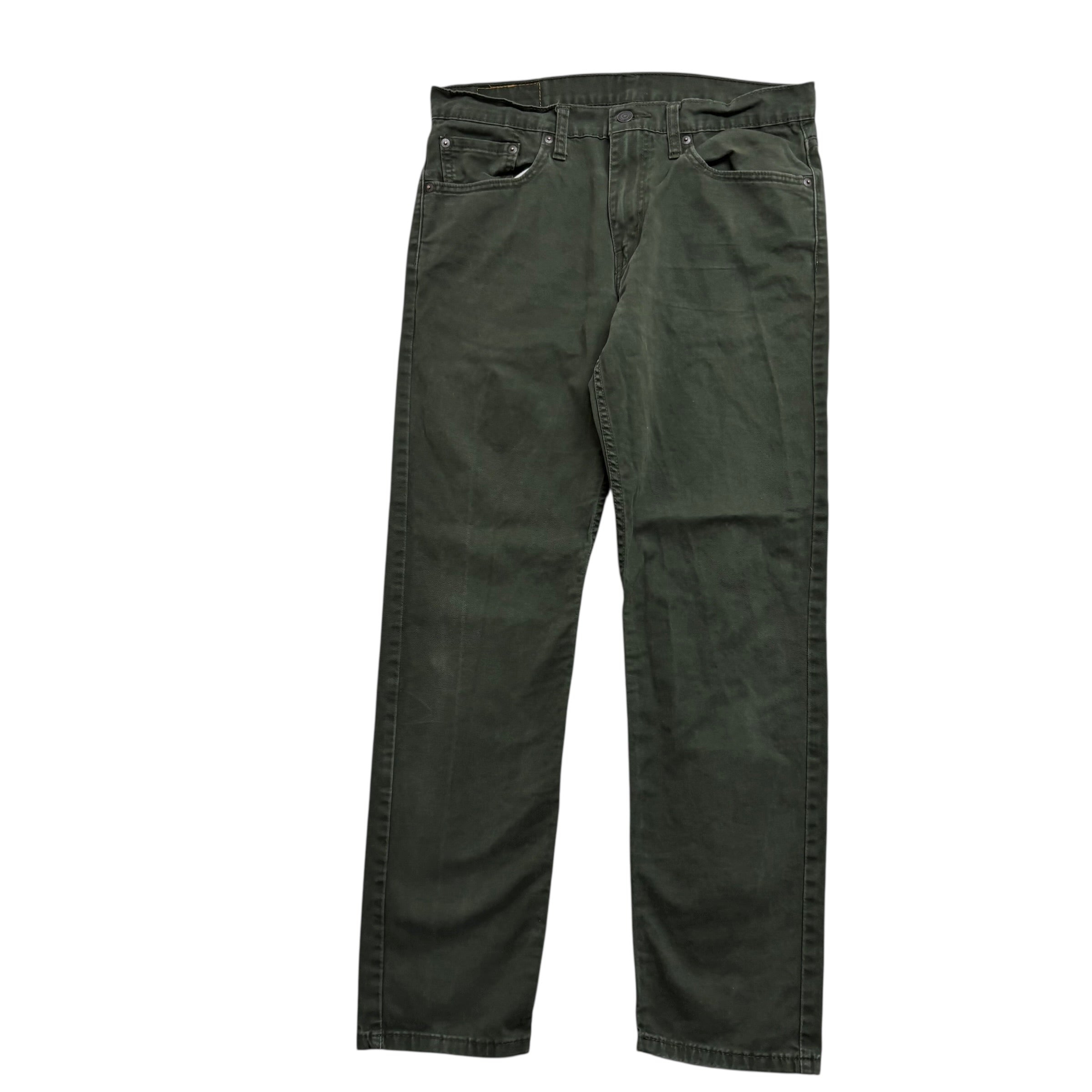 Levis 502 Trousers W32 L30 Mens Green Regular Tapered Fit Stretch Pants
