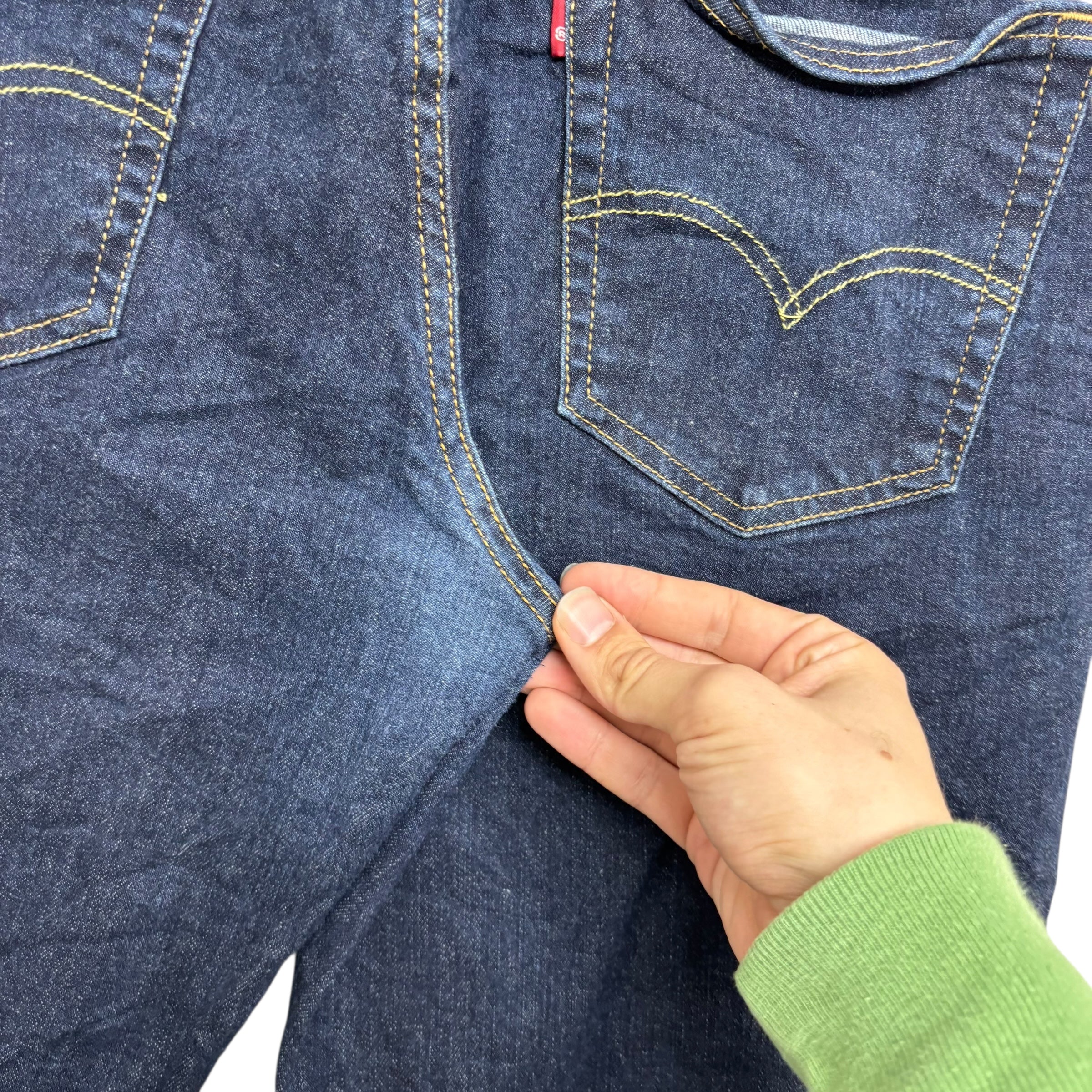 Levis 541 Jeans W34 L31 Mens Dark Blue Athletic Tapered Fit Stretch Denim