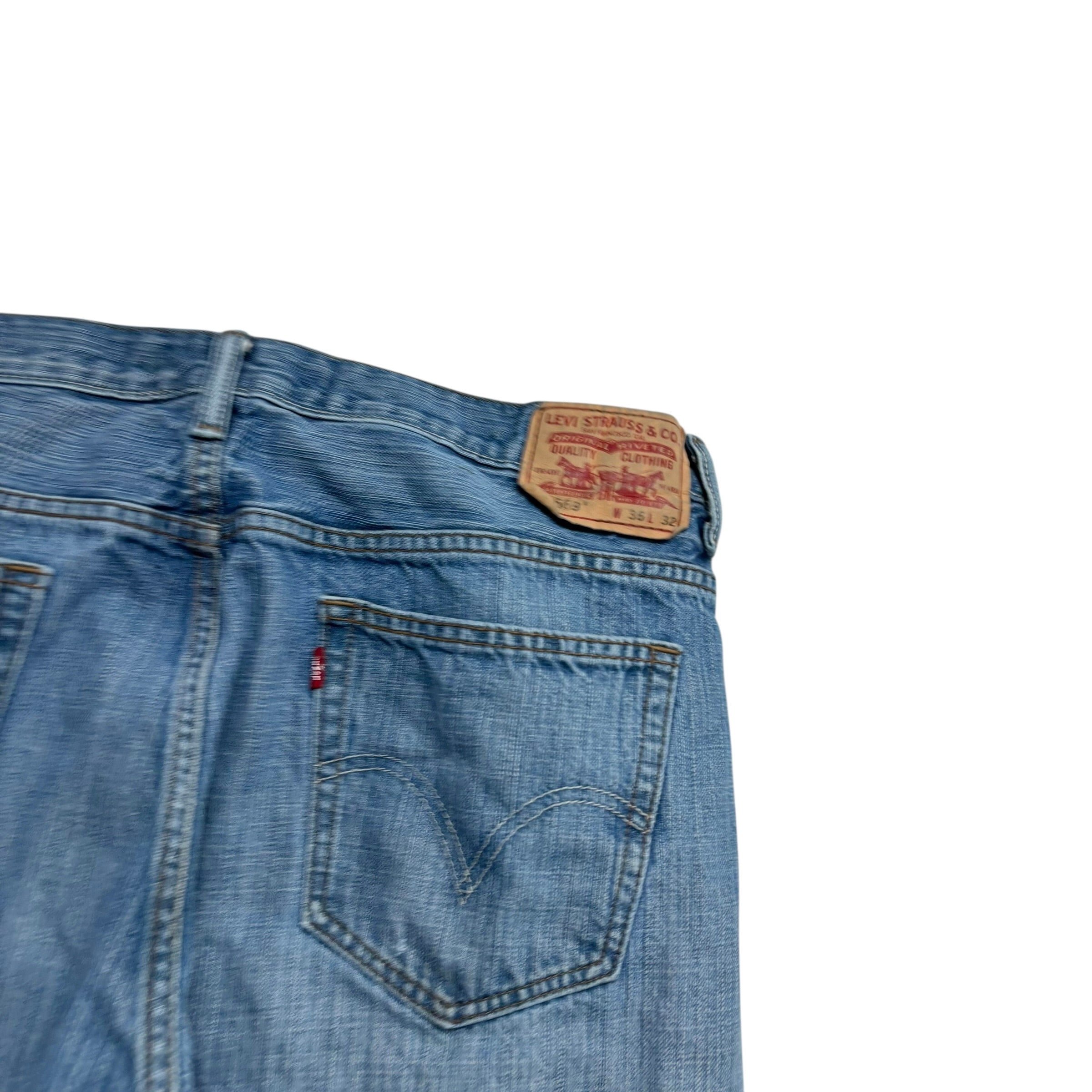 Levis 569 Jeans W36 L30 Mens Mid Blue Baggy Relaxed Straight Vintage Denim (F)