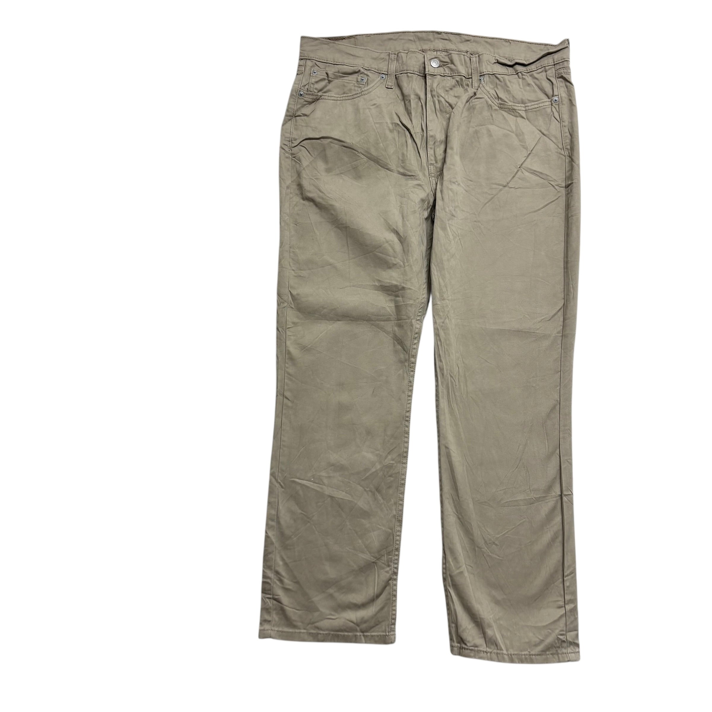 Levis 514 Jeans W38 L29 Mens Beige Cream Regular Straight Fit Stretch Denim (E)