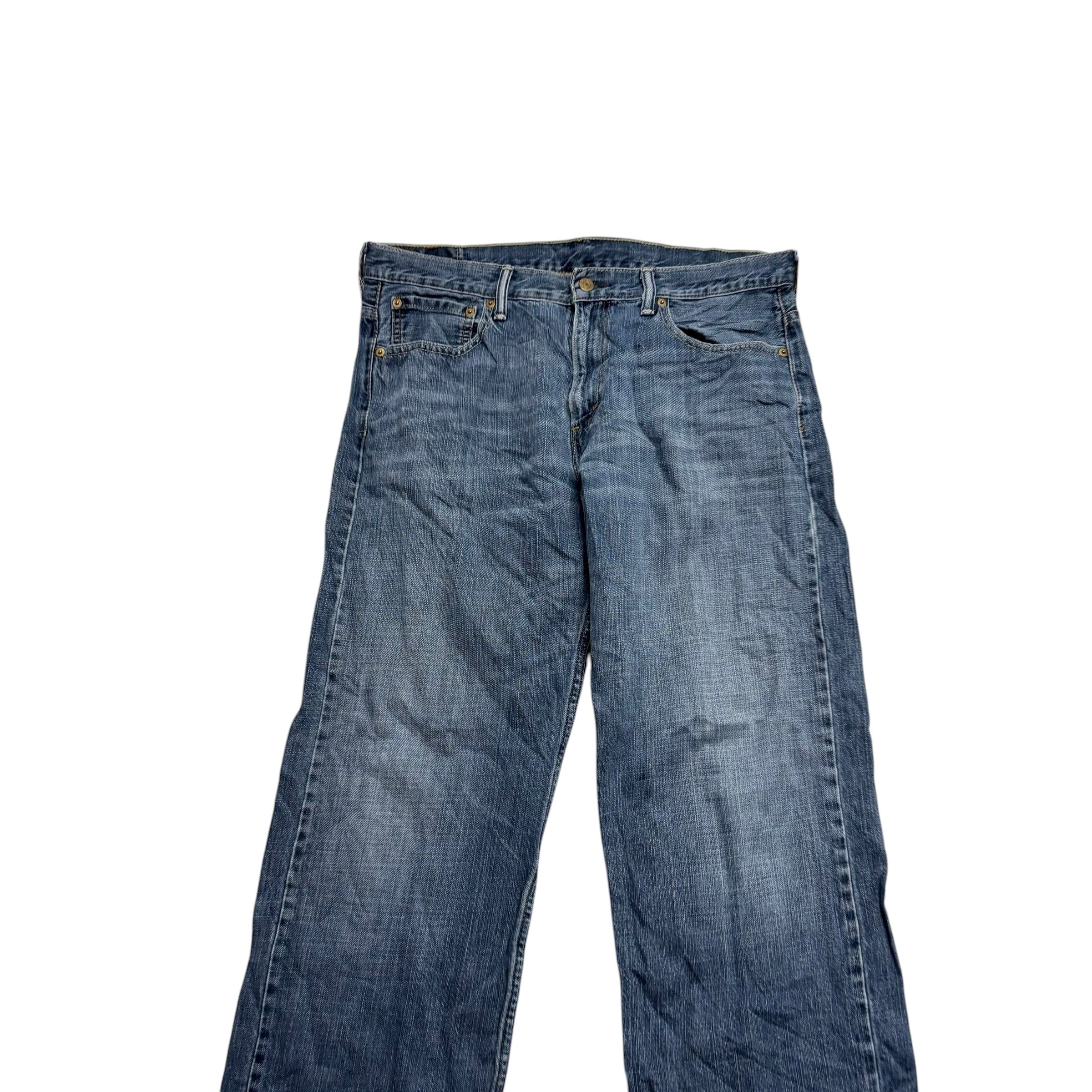 Levis 569 Jeans W34 L29 Mens Mid Blue Baggy Relaxed Straight Fit Denim