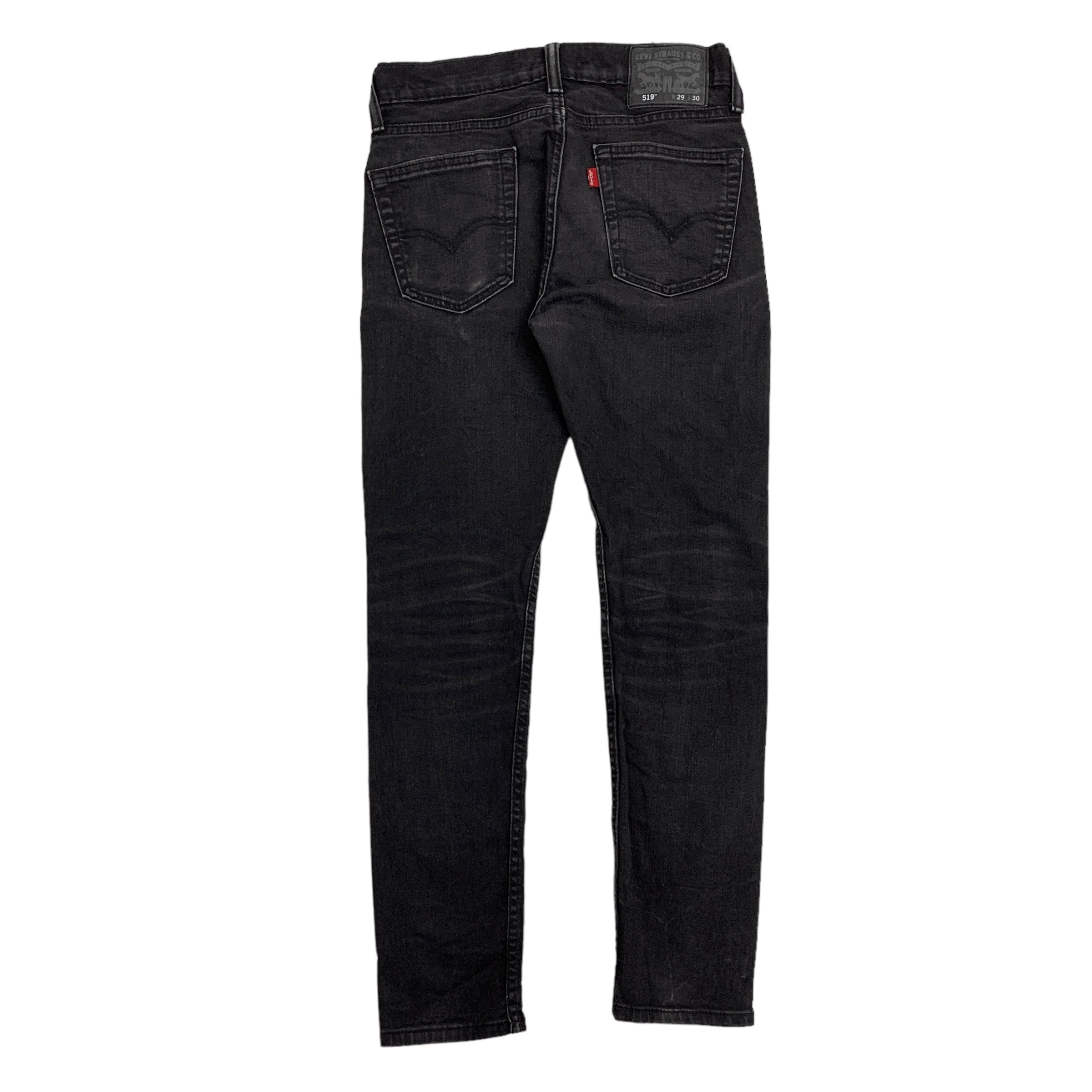 Levis 519 Jeans W29 L28 Mens Black Skinny Fit Stretch Denim