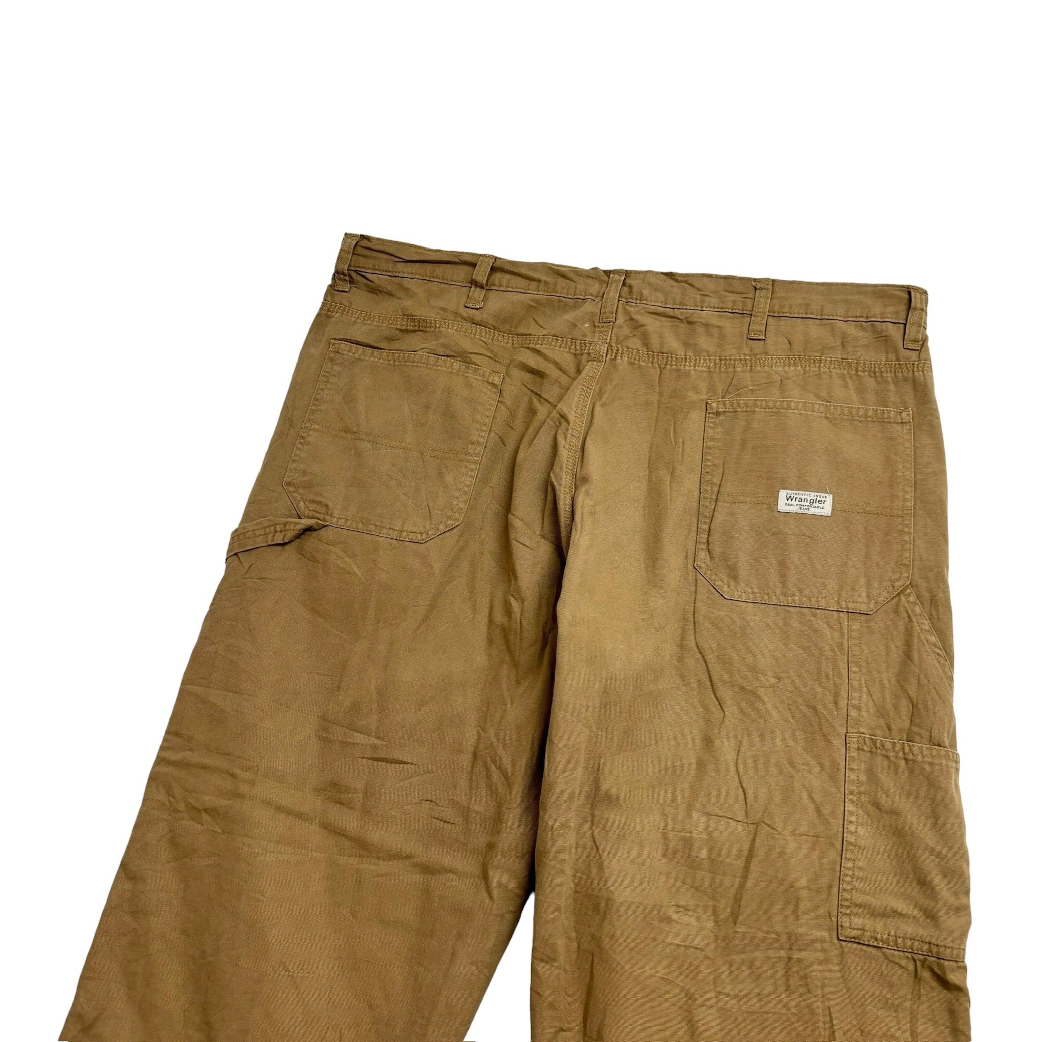 Wrangler Carpenter Pants W40 L30 Mens Tan Brown Baggy Relaxed Fit Trousers