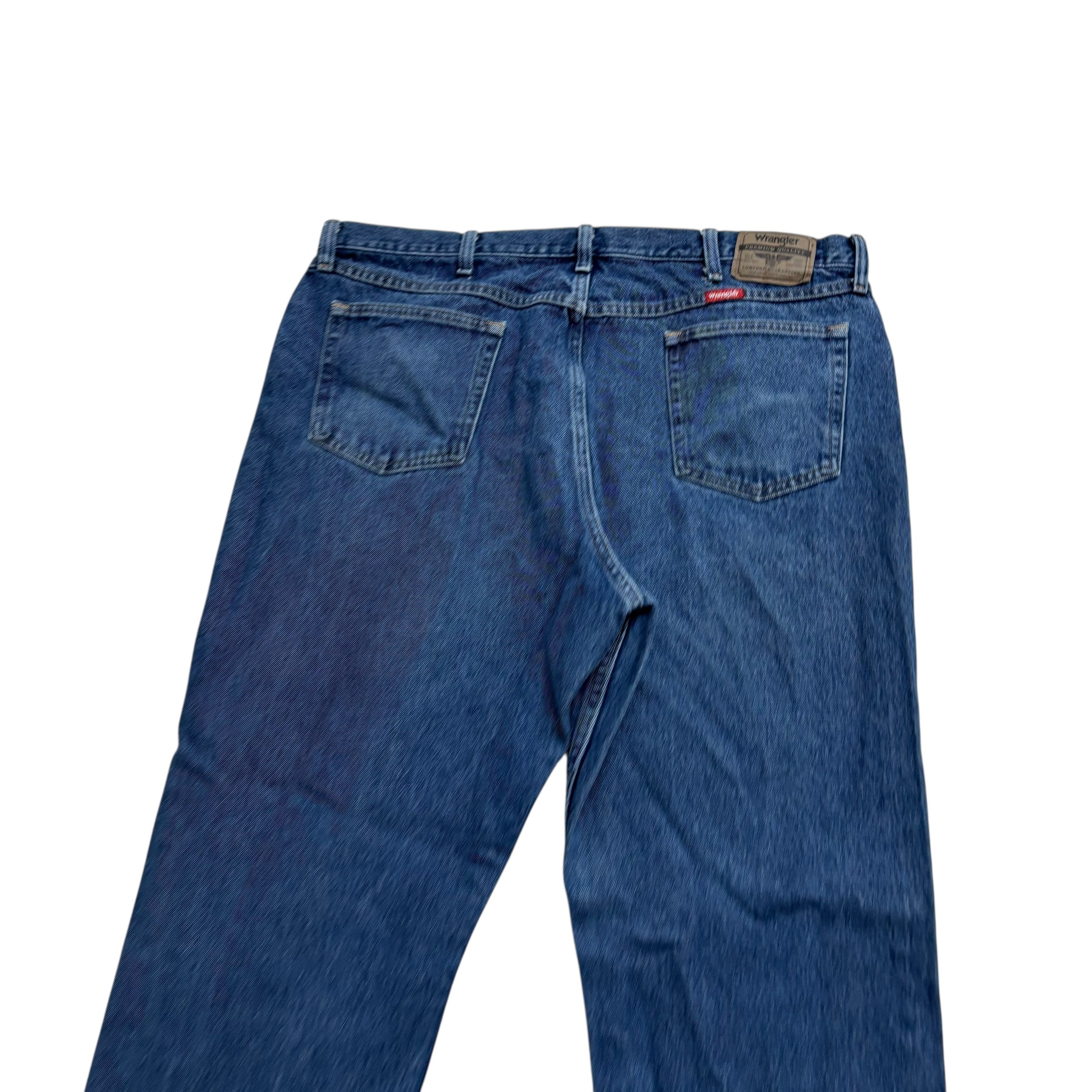 Wrangler Jeans W42 L30 Mens Mid Blue Relaxed Straight Fit Baggy Denim (E)