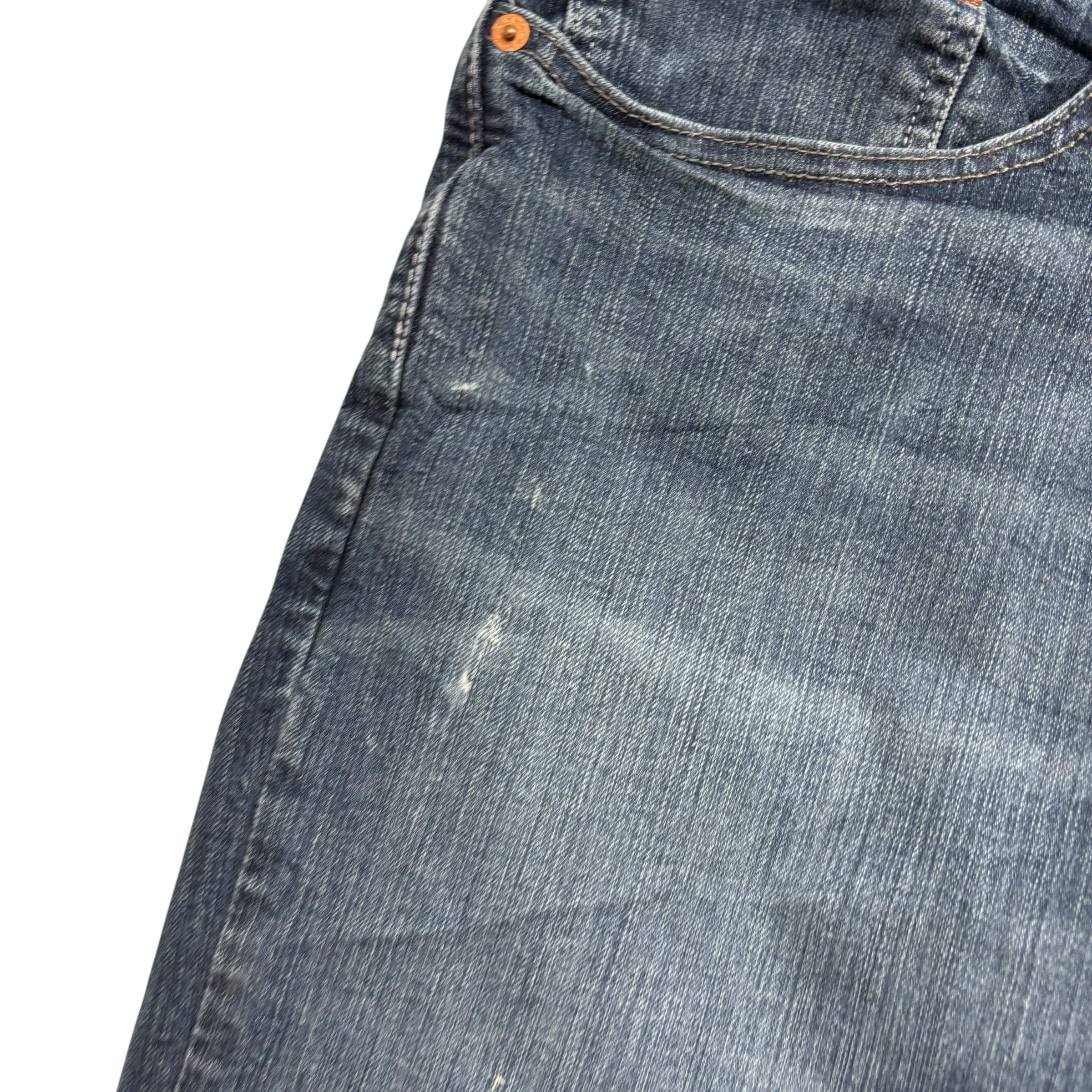 Levis 559 Jeans W34 L34 Mens Navy Blue Regular Straight Fit Stretch Denim (E)