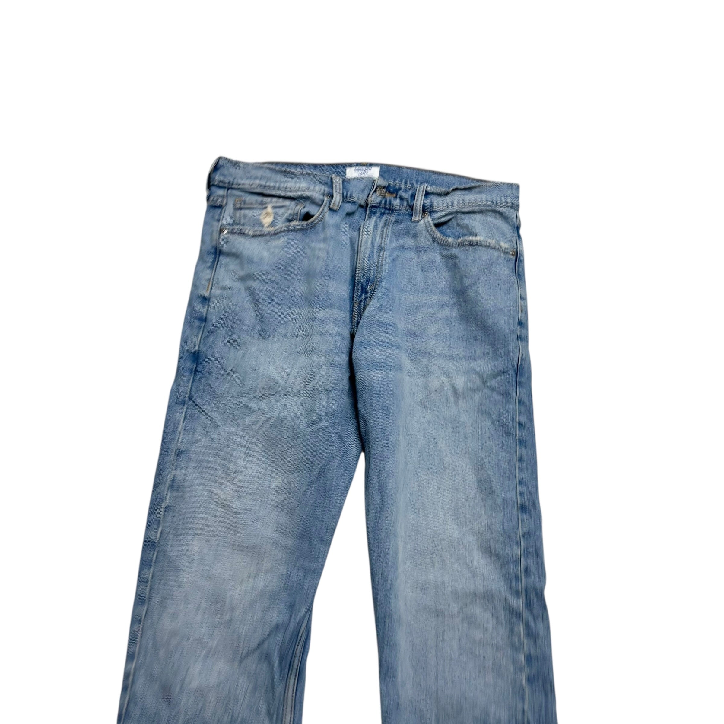 Levis Denizen Jeans W36 L32 Mens Light Blue Slim Straight Fit Stretch Denim