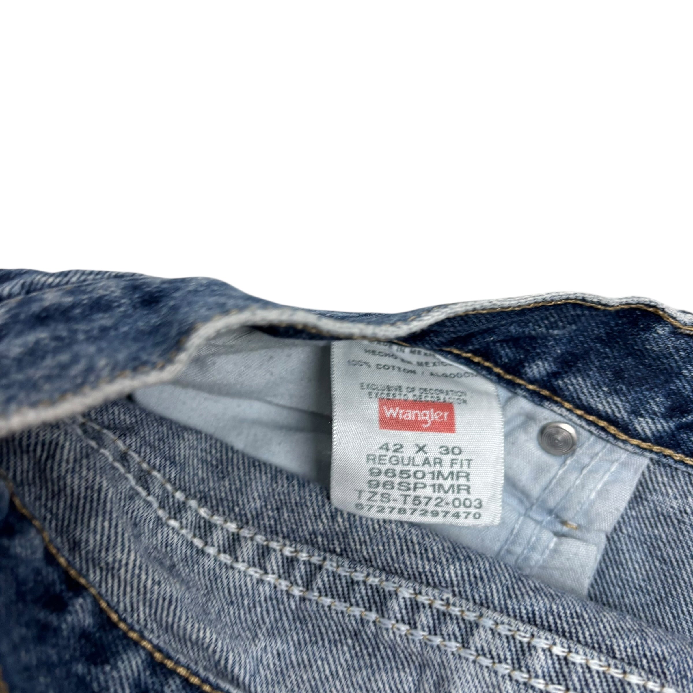 Wrangler Jeans W42 L30 Mens Mid Blue Regular Straight Fit Denim