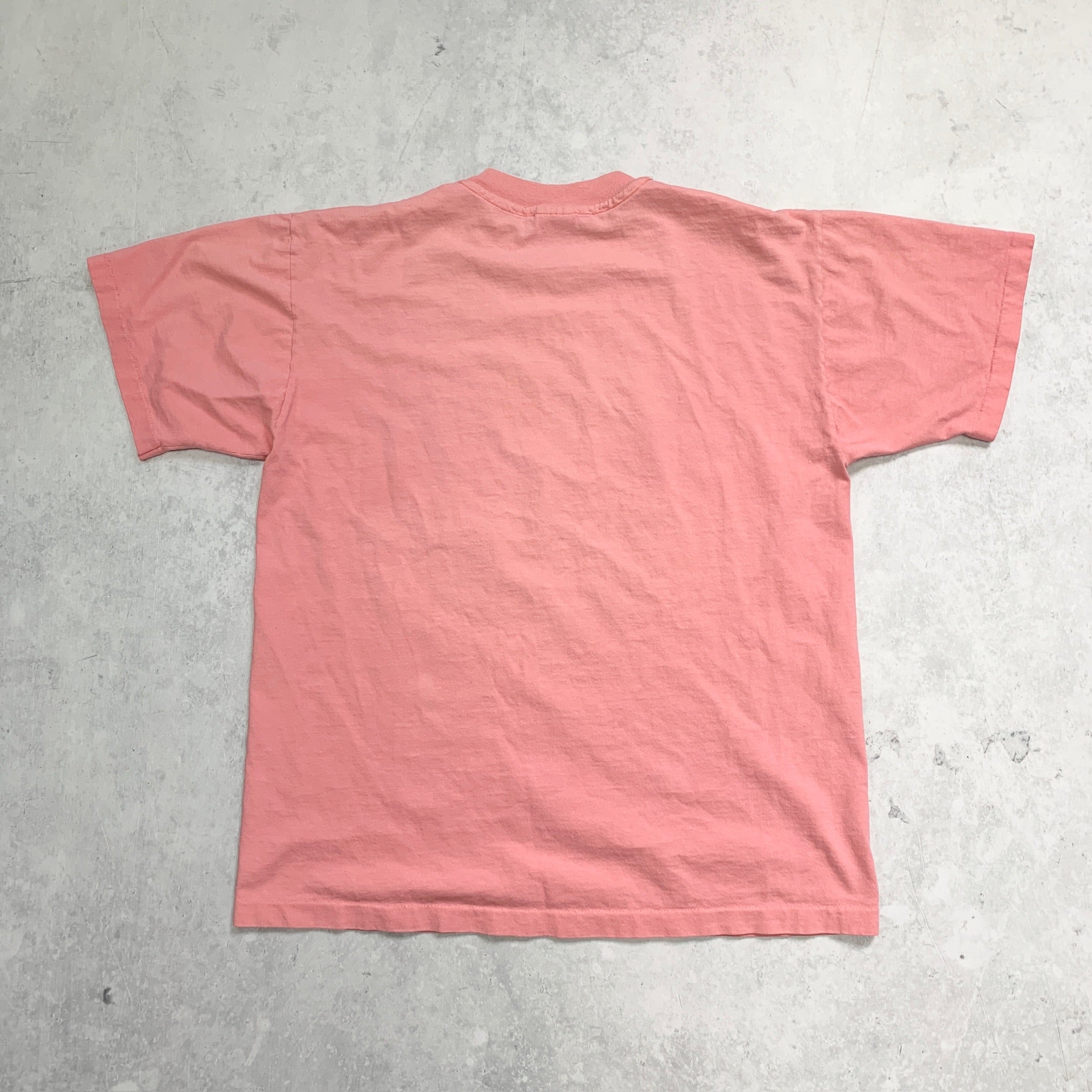 Vintage T Shirt Mens Medium Pink Single Stitch Graphic Print 90s USA Tourist