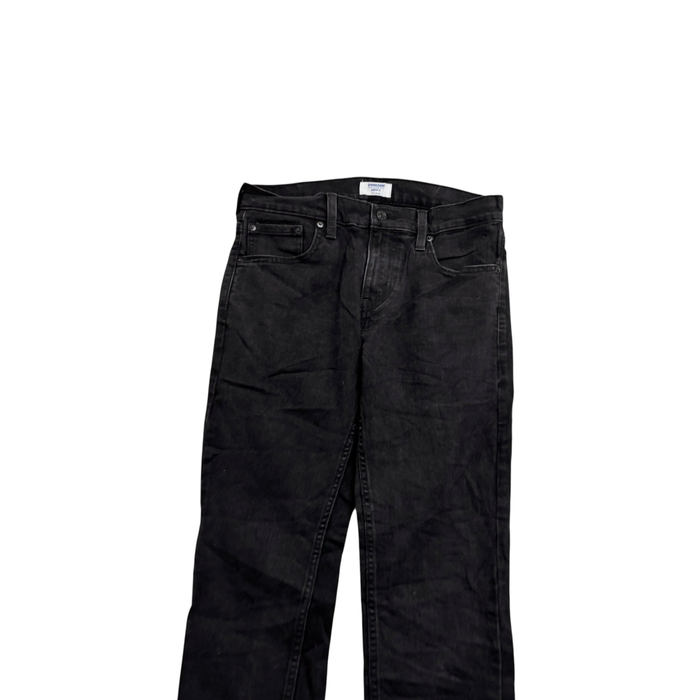 Levis Denizen Jeans W30 L30 Mens Black Slim Fit Stretch Denim (E)